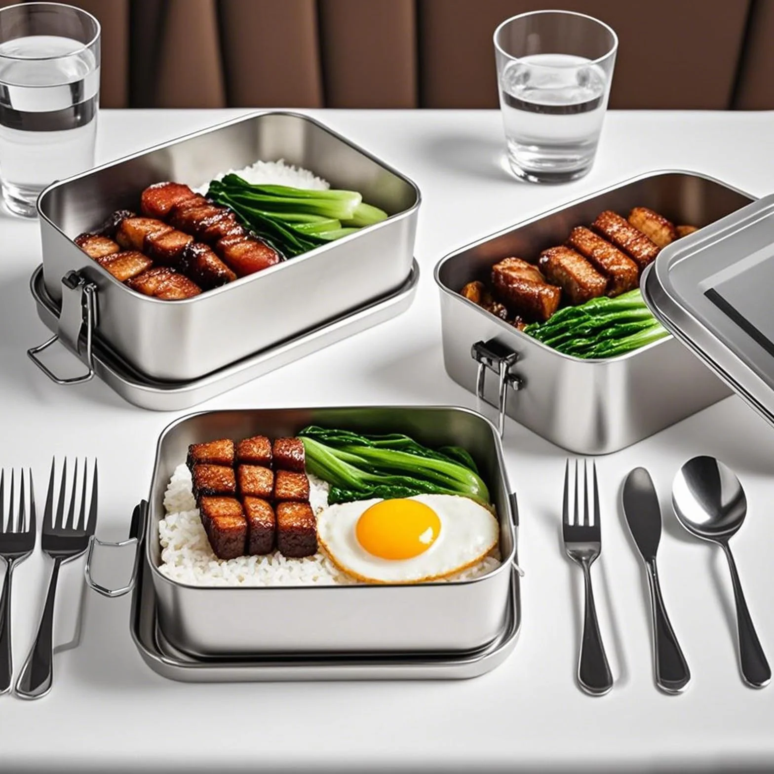 Pojemnik obiadowy ze stali nierdzewnej (850 ml) – szczelna lunchbox z przegródką dla dzieci/szkoły/pracy/pikniku