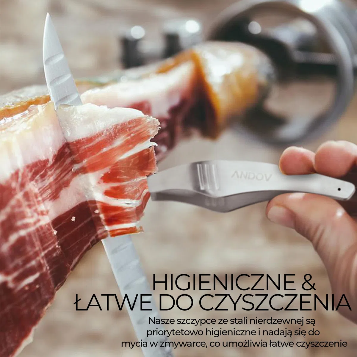 Profesjonalna Stalowa Pęseta Kucharska do Szynki i Ryb Z Pęsetą do Serwowania Pęsetą do Mięsa Pęsetą do ości Kuchenną Pęsetą Idealna do Szynki Serrano i Iberyjskiej 13 cm