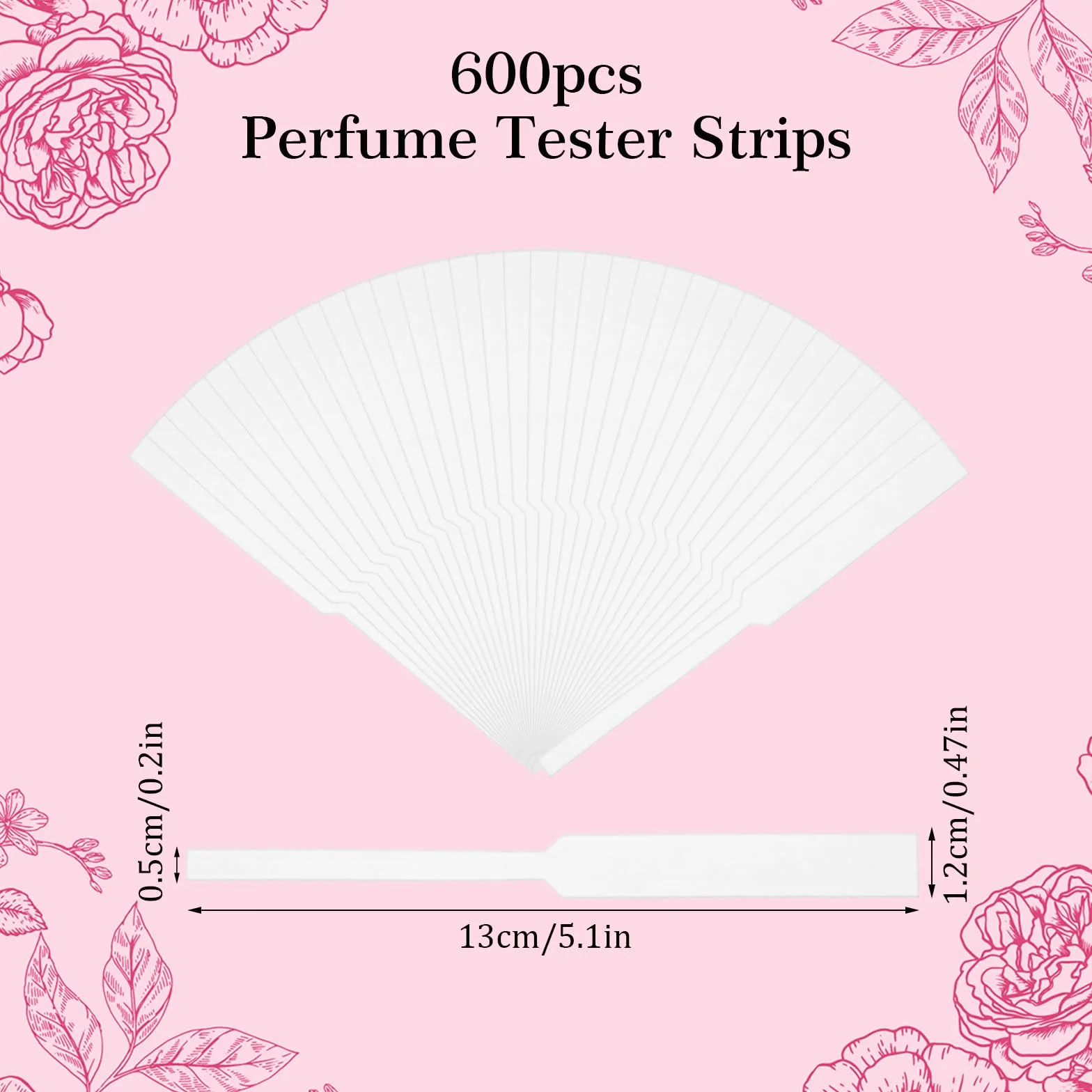 600 sztuk pasków testowych do testowania perfum, papier testowy do testowania zapachów bibuły, paski zapachowe, do testowania olejków eterycznych, perfum instant, 13 cm
