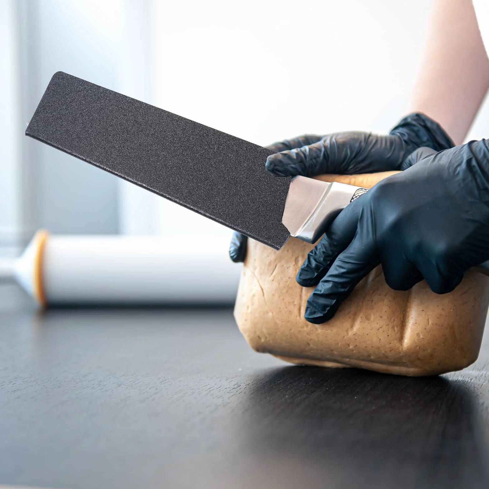 TIESOME Knives osłona na noże, 22 x 5,5 cm, pokrowiec ochronny na nóż szefa kuchni, tworzywo ABS z filcową podszewką wewnętrzną, kieszeń na noże szefa kuchni, kolor czarny