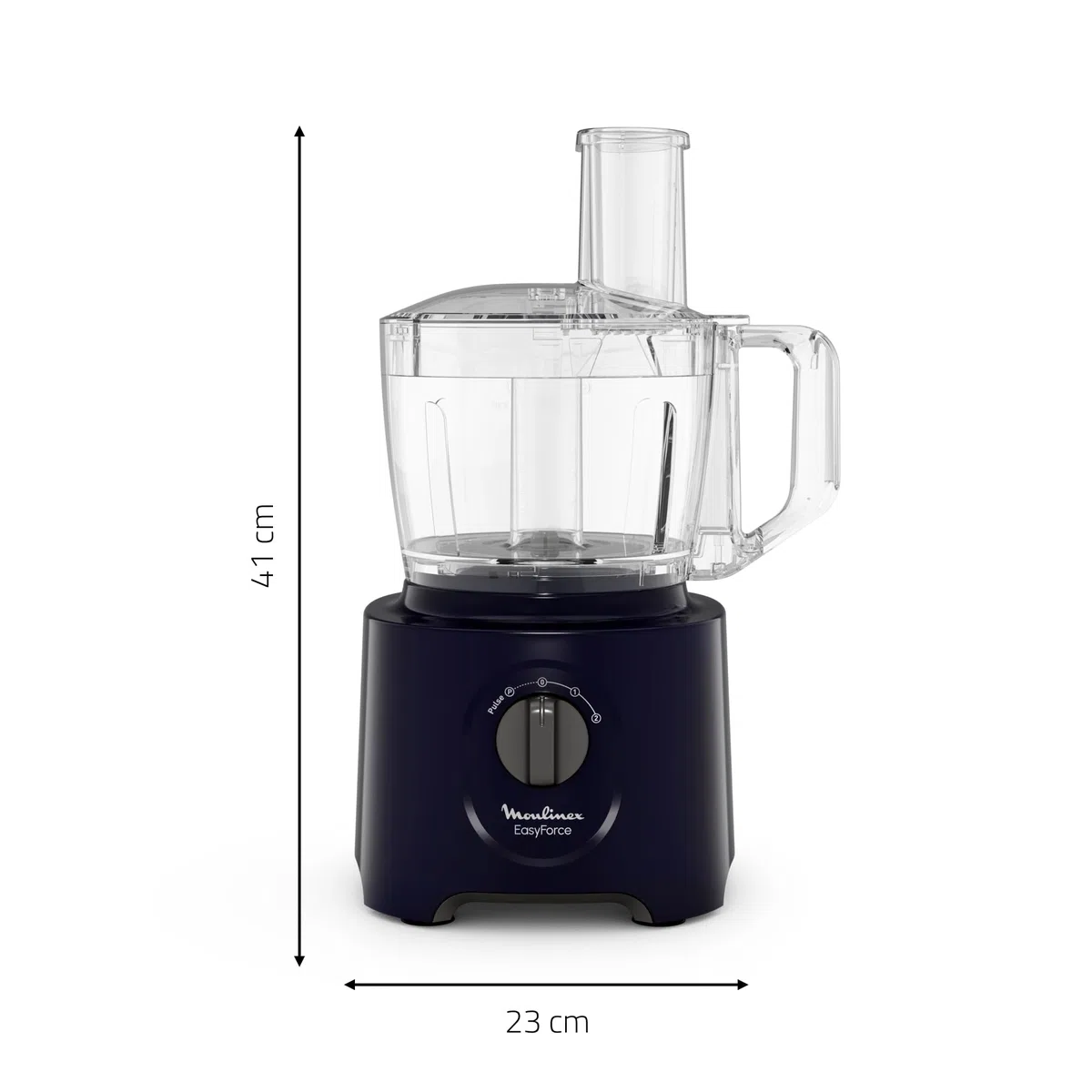 Moulinex Easy Force Wielofunkcyjny robot kuchenny, 800 W, 25 funkcji, 2 prędkości + puls, 6 akcesoriów, w tym 1 blender w zestawie, kompaktowy FP247810, Night Blue