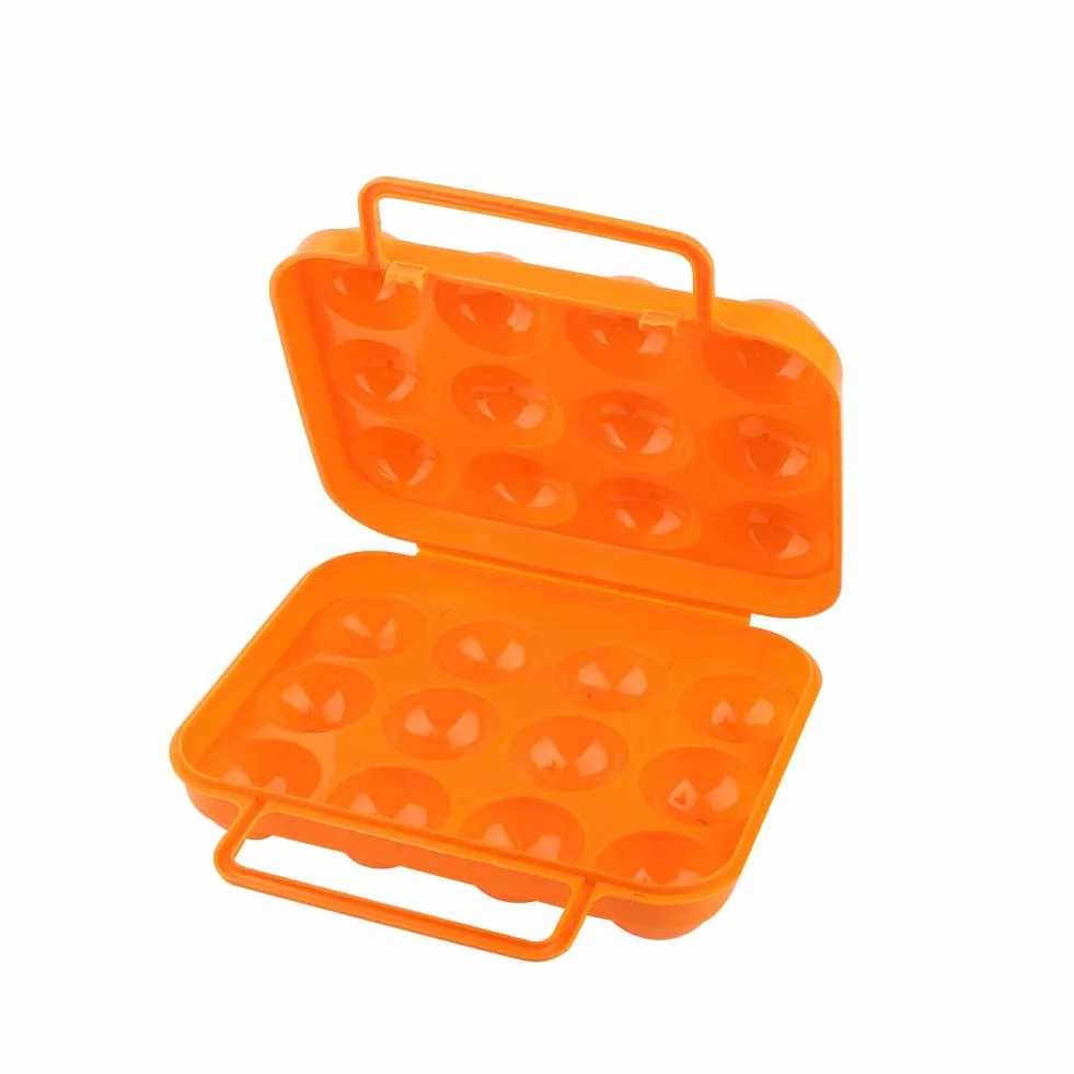 Dwustronny plastikowy uchwyt na jajka taca 12 kratek lodówka pojemnik na jajka organizer do przechowywania jajek na zewnątrz pudełko do przechowywania jajek (pomarańczowy)