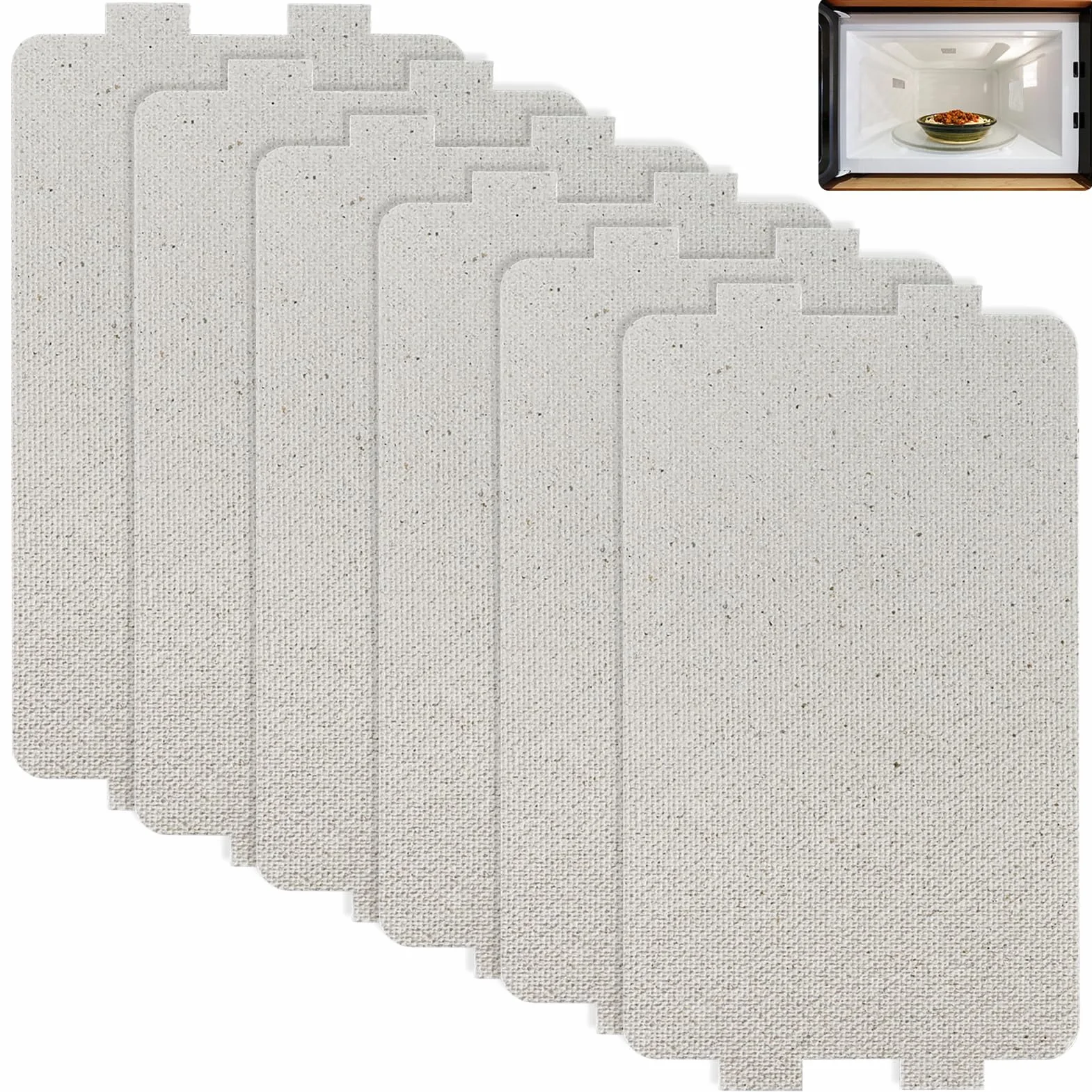 Zestaw 6 talerzy Mica Cover, Waveguide Cover, Mica Plates, 6,5 x 11,5 cm, Microwave Oven Mica Plate, zapasowe akcesoria naprawcze, Mica Disc Microwave for All Microwaves