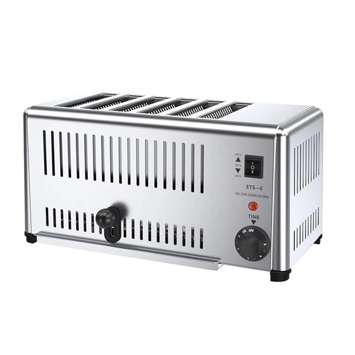 Toster Komercyjny Na 4 Kromki, Elektryczny, Ze Stali Nierdzewnej, 1800 W, Z Regulacją Czasu, 3 Tryby, Do Domów, Restauracji, Hoteli 6slices
