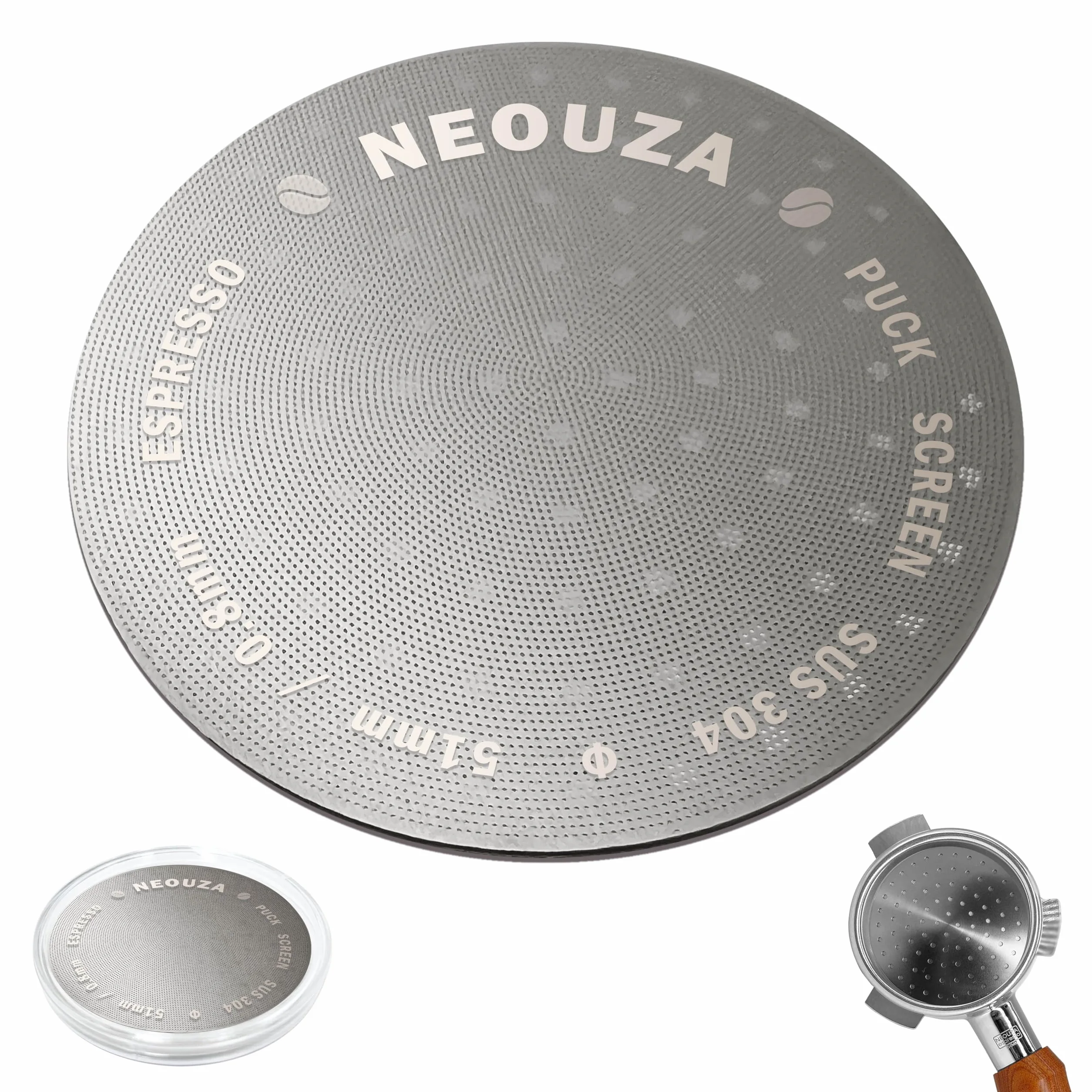 NEOUZA V3 Espresso 51mm sito do tłoczonych kulek 0,8 mm grubości, filtr siatkowy ze stali nierdzewnej do kosza portafilter do kawy barista