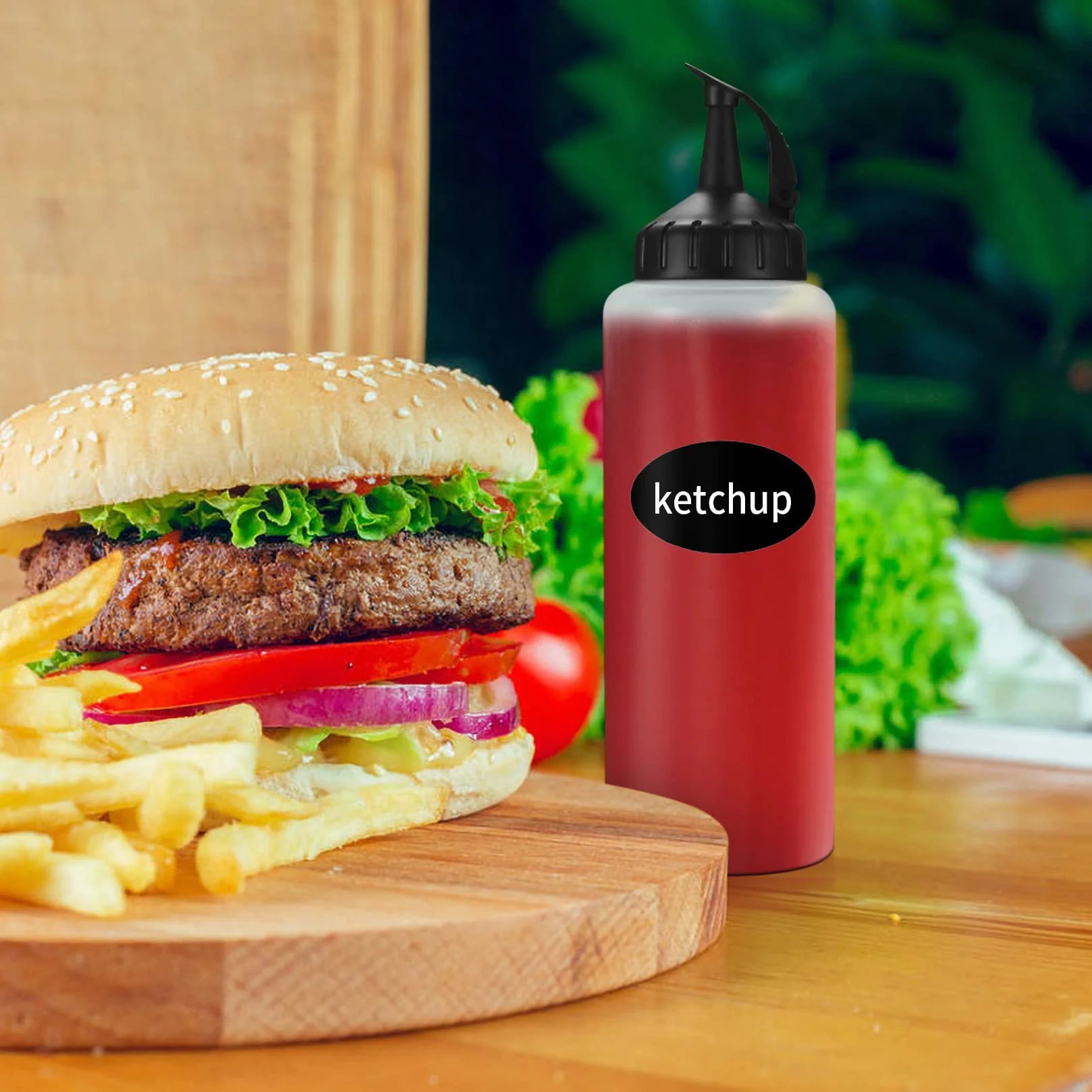 3 butelki do wyciskania z nakrętkami, 350 ml, dozownik do sosów, ketchupu, tworzywa sztucznego, majonezu, sosów, musztardy, oliwy z oliwek, z lejką