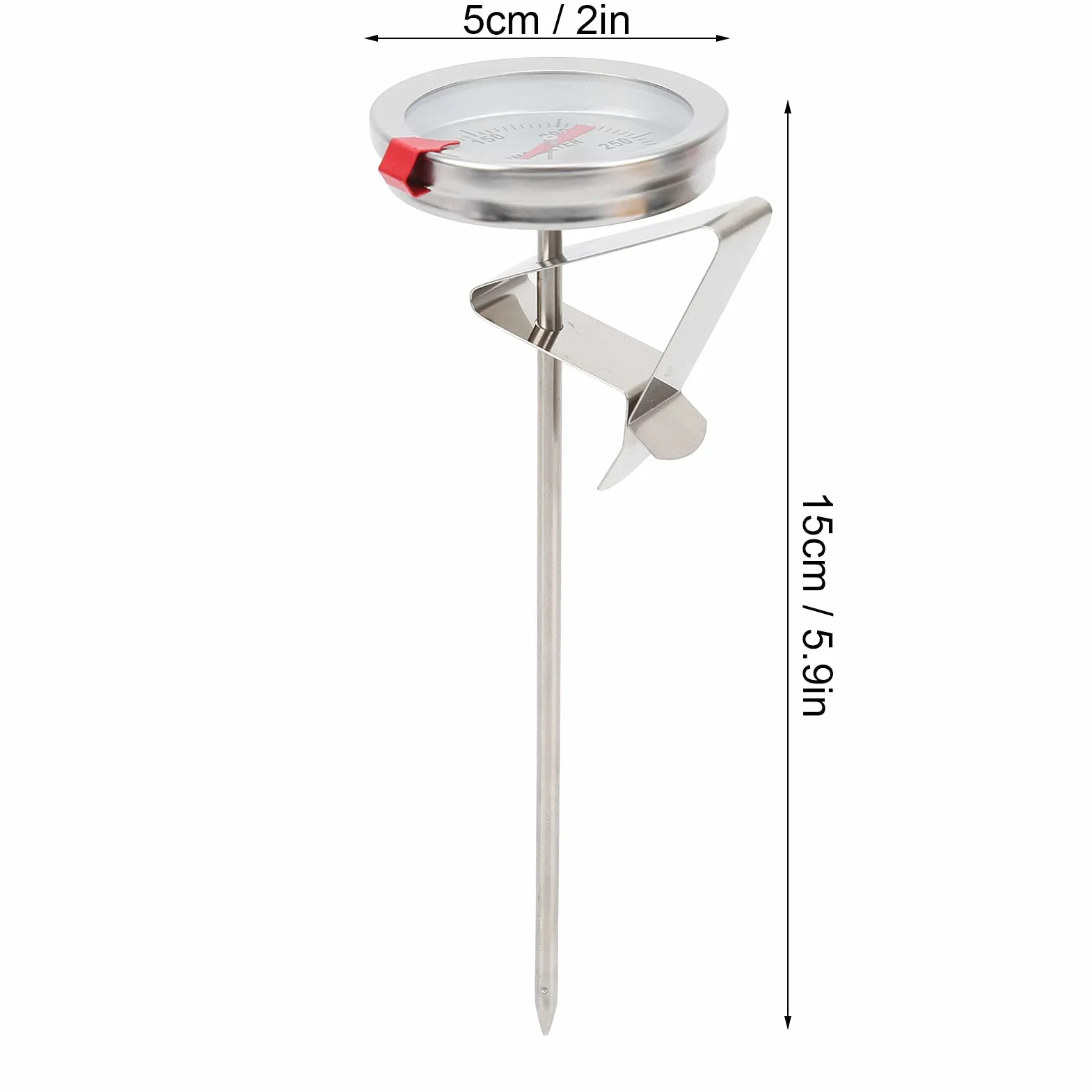 Termometr do głębokiego smażenia, termometr do smażenia na głębokości 5 cm Termometr do smażenia do samochodu do miski olejowej(15 cm)