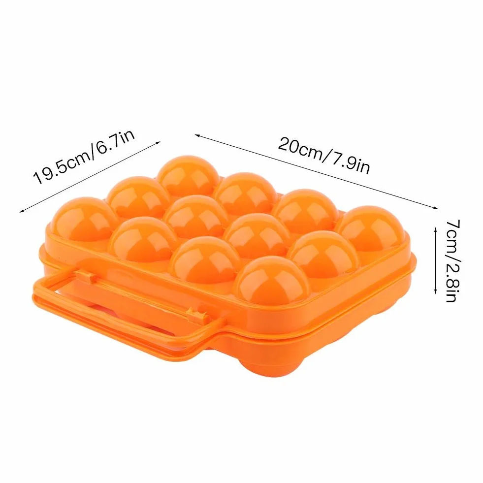 Dwustronny plastikowy uchwyt na jajka taca 12 kratek lodówka pojemnik na jajka organizer do przechowywania jajek na zewnątrz pudełko do przechowywania jajek (pomarańczowy)