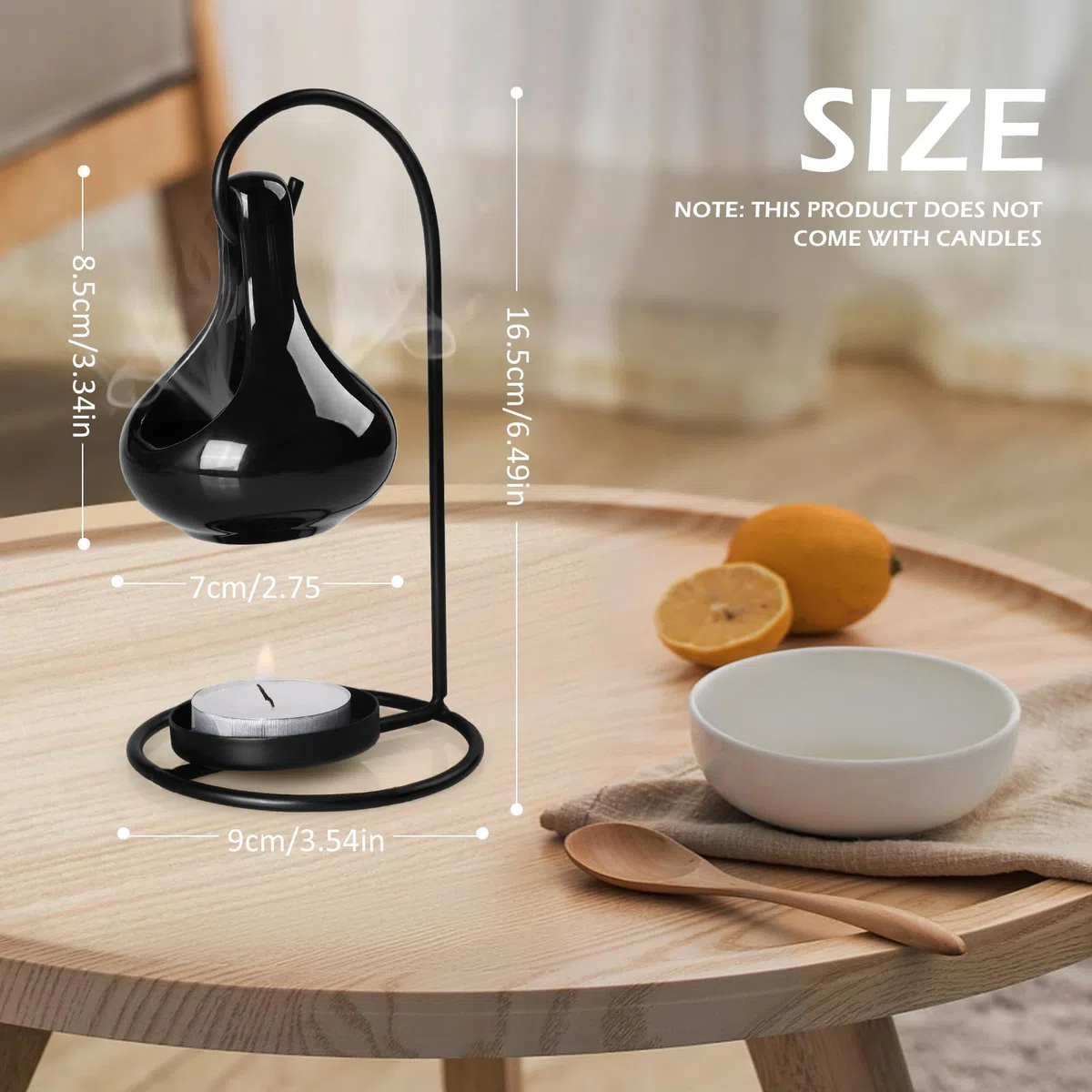 WD&CD Kreatywność ceramiczny palnik olejków eterycznych, podgrzewacz zapachowy, romantyczny design, osobowość, piekarnik, dekoracja domu, kadzidło olejku eterycznego, czarny