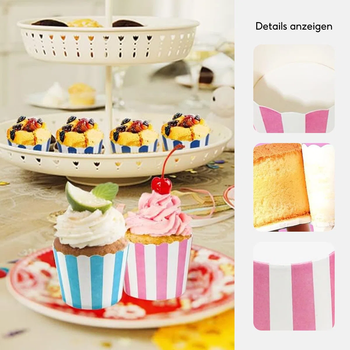 Foremki do muffinek, 100 sztuk, foremki do babeczek, babeczek, babeczek, babeczek, babeczek, słodyczy, pojemników w kolorze różowym i niebieskim