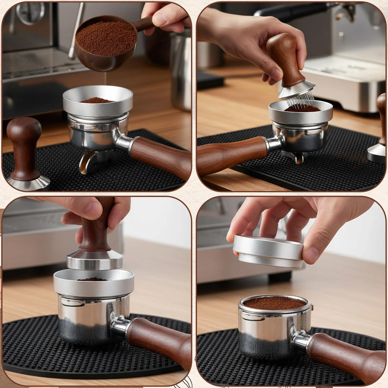 Pierścień dozujący do kawy 51mm, magnetyczny lejek do sitka kawowego, ze stopu aluminium, akcesoria do sitka kawowego, lejek dozujący do espresso, lejek do napełniania, miska do parzenia
