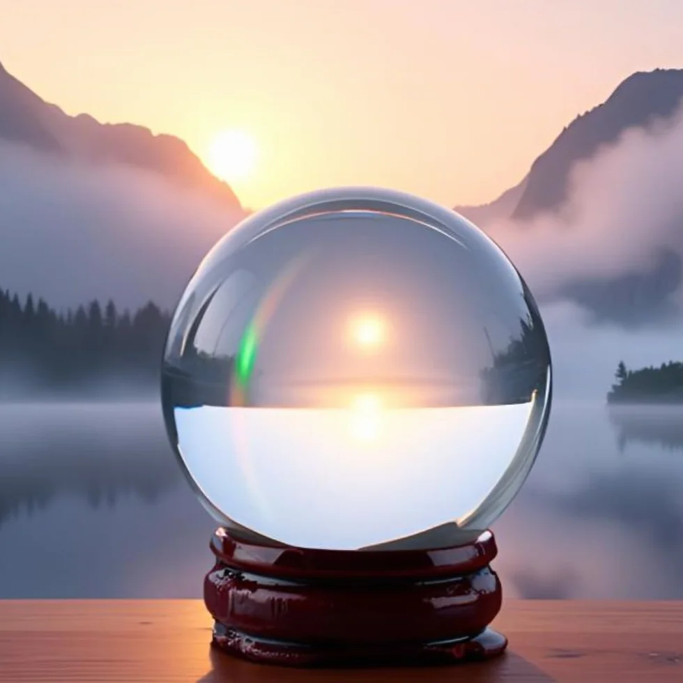 Clear Crystal Ball 40mm / 1.6"Asiatische seltene natürliche Quarz Clear Magic Crystal Ball Kugel mit Standfuß, transparent