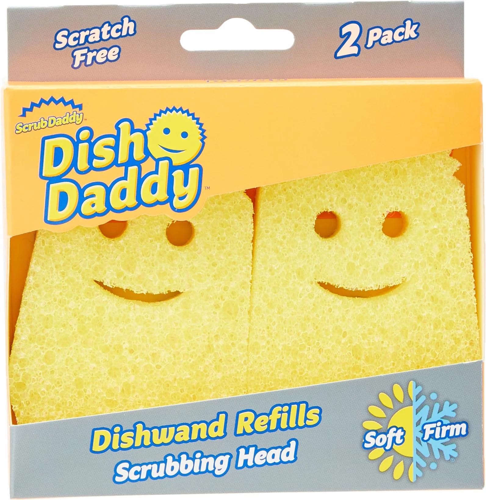 Scrub Daddy Dish Daddy Gąbki do Zmywania, Żółty, 2 sztuki