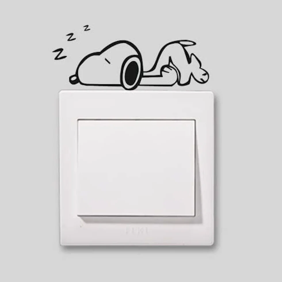 Naklejka na włącznik światła / gniazdo, Snoopy naklejka ścienna
