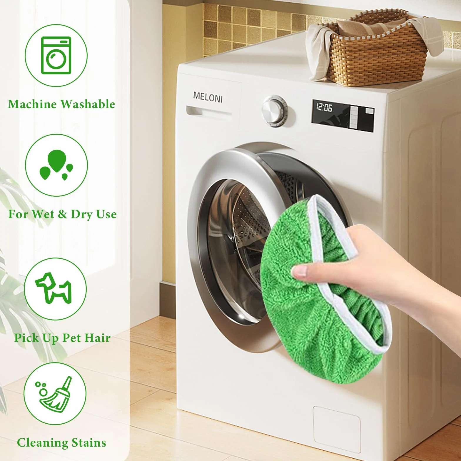 6 sztuk ściereczek wielokrotnego użytku do mopu Swiffer, ściereczki z mikrofibry do mopu Swiffer Sweeper, wilgotne i suche, uniwersalne ściereczki do czyszczenia powierzchni 25,5x12 CM