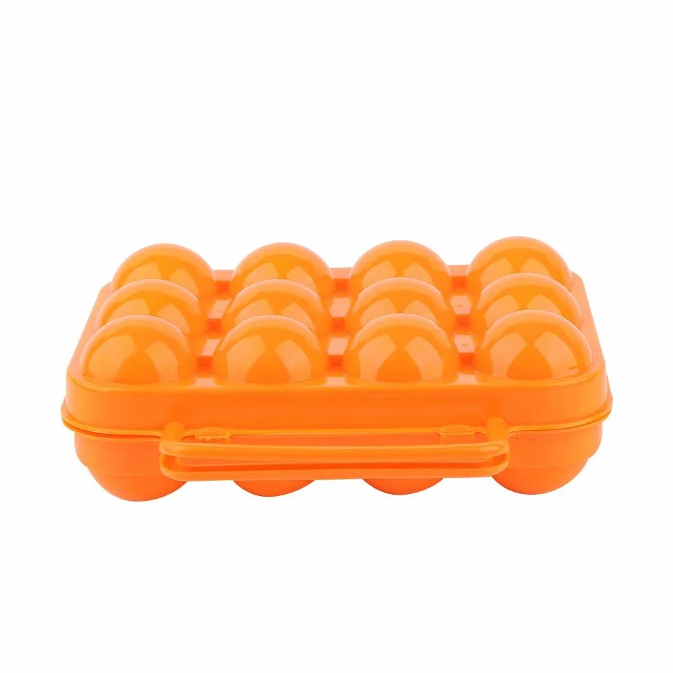 Dwustronny plastikowy uchwyt na jajka taca 12 kratek lodówka pojemnik na jajka organizer do przechowywania jajek na zewnątrz pudełko do przechowywania jajek (pomarańczowy)