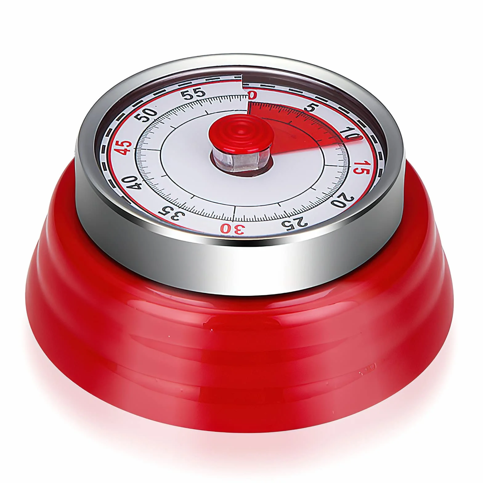 Zegar kuchenny, mechaniczny timer, minutnik do jajek, magnetyczny budzik, analogowy, dla dzieci (czerwony)