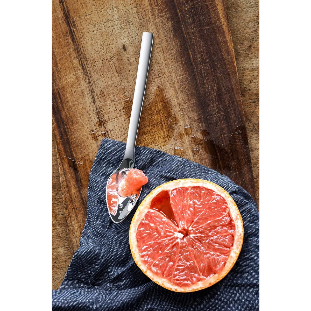 WMF Nuova 2-częściowy zestaw sztućców do grejpfruta, łyżki do grejpfruta, 16 cm, łyżeczki z ząbkami, łyżki do grejpfruta, stal szlachetna Cromargan, polerowana, nadają się do mycia w zmywarce, kolor