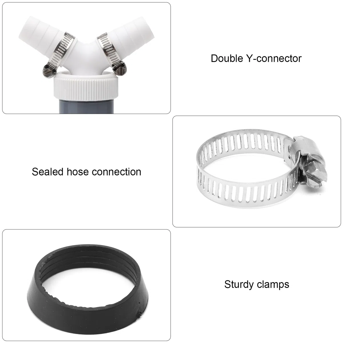 Adapter do odpływu pralki, podwójne przyłącze Y-Adapter z wlotem 18-24 mm i wylotem 40 mm, rura z obejścią do zmywarki, suszarki, pralki