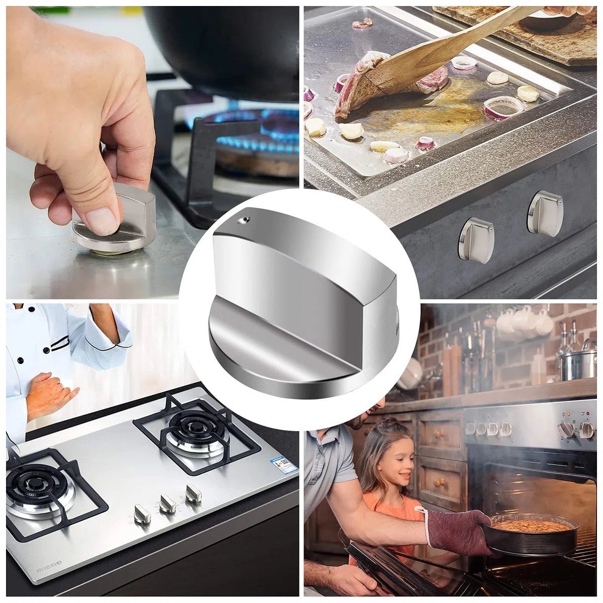Pokrętło kuchenka 6 mm kuchenka gazowa guziki metalowe uniwersalny przełącznik piekarnika Rotary przełącznik obrotowy do piekarnika kuchnia gazowa płyta kuchenna gazowa grill stołowy 6 sztuk