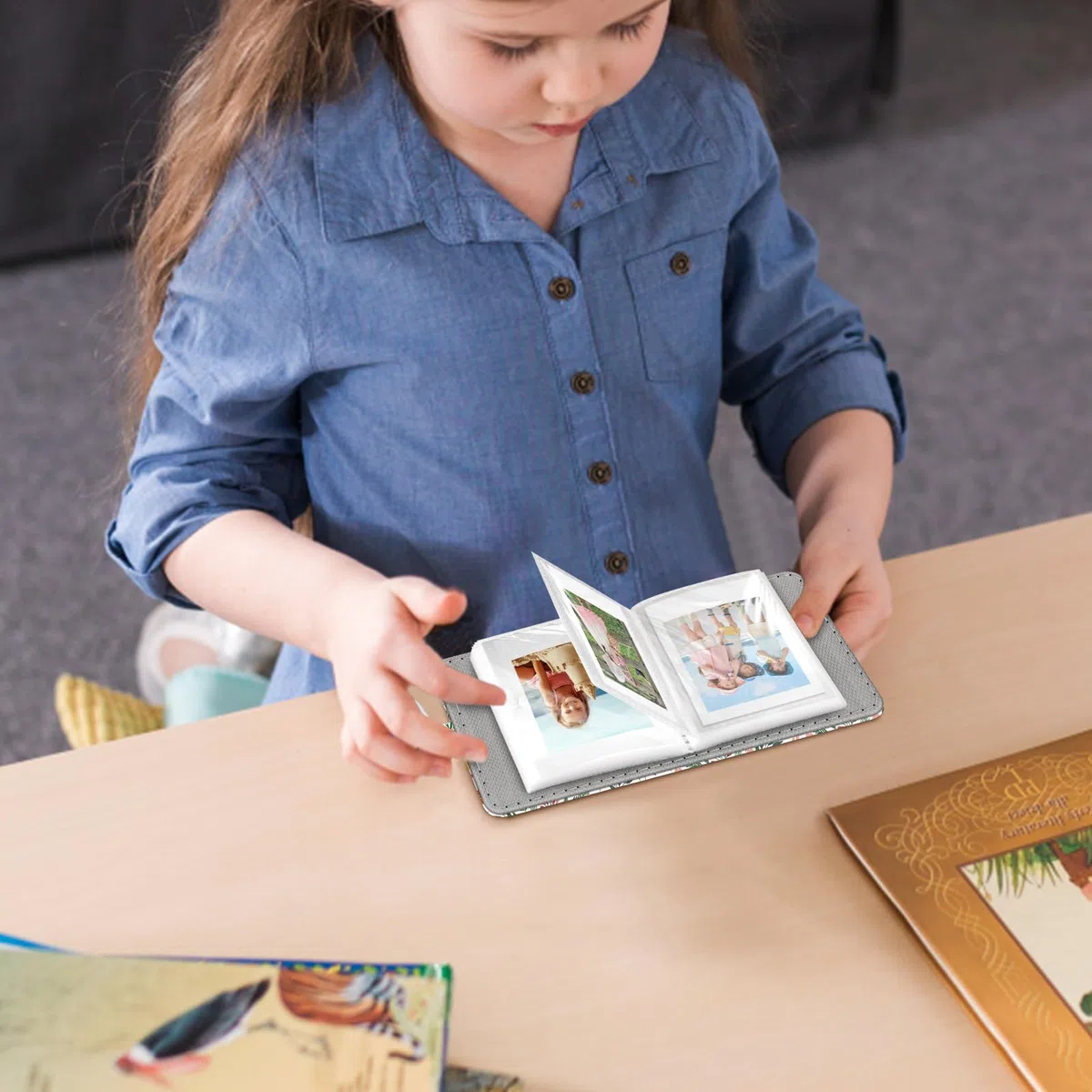 Fintie Mini album fotograficzny do filmów o wymiarach 2 x 3 cale – 52 kieszenie, małe albumy na aparat Fujifilm Instax Mini aparat natychmiastowy/Polaroid Hi-Print, uchwyt na karty fotograficzne