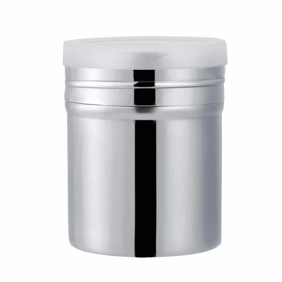 Shaker proszków ze stali nierdzewnej Siatkowy shaker czekolady Sitko mąki kawy Słoiki przyprawy Pojemnik przyprawy Kuchenne narzędzia kuchenne ze zdejmowaną pyłoszczelną pokrywką pieczenia Gotowanie M