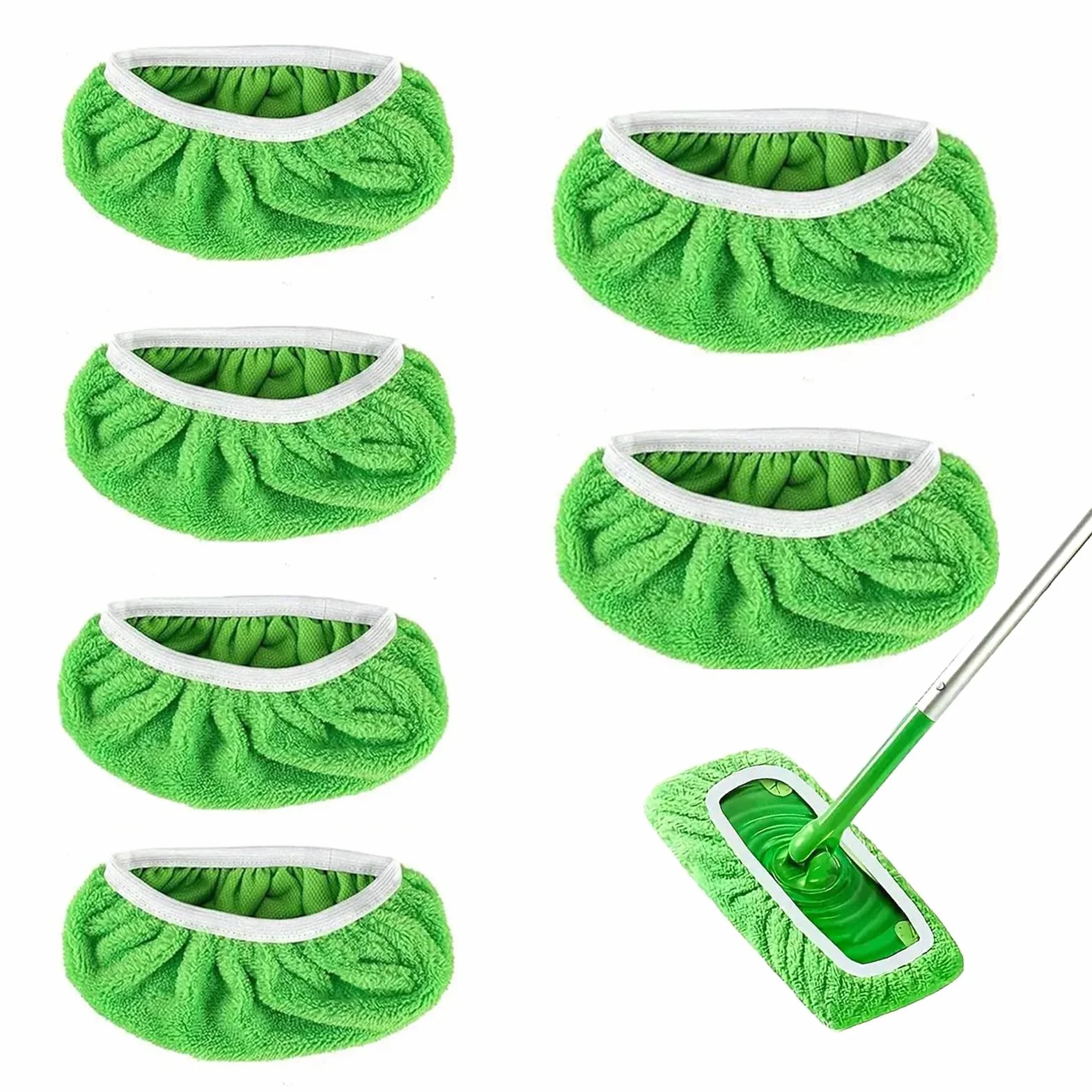 6 sztuk ściereczek wielokrotnego użytku do mopu Swiffer, ściereczki z mikrofibry do mopu Swiffer Sweeper, wilgotne i suche, uniwersalne ściereczki do czyszczenia powierzchni 25,5x12 CM