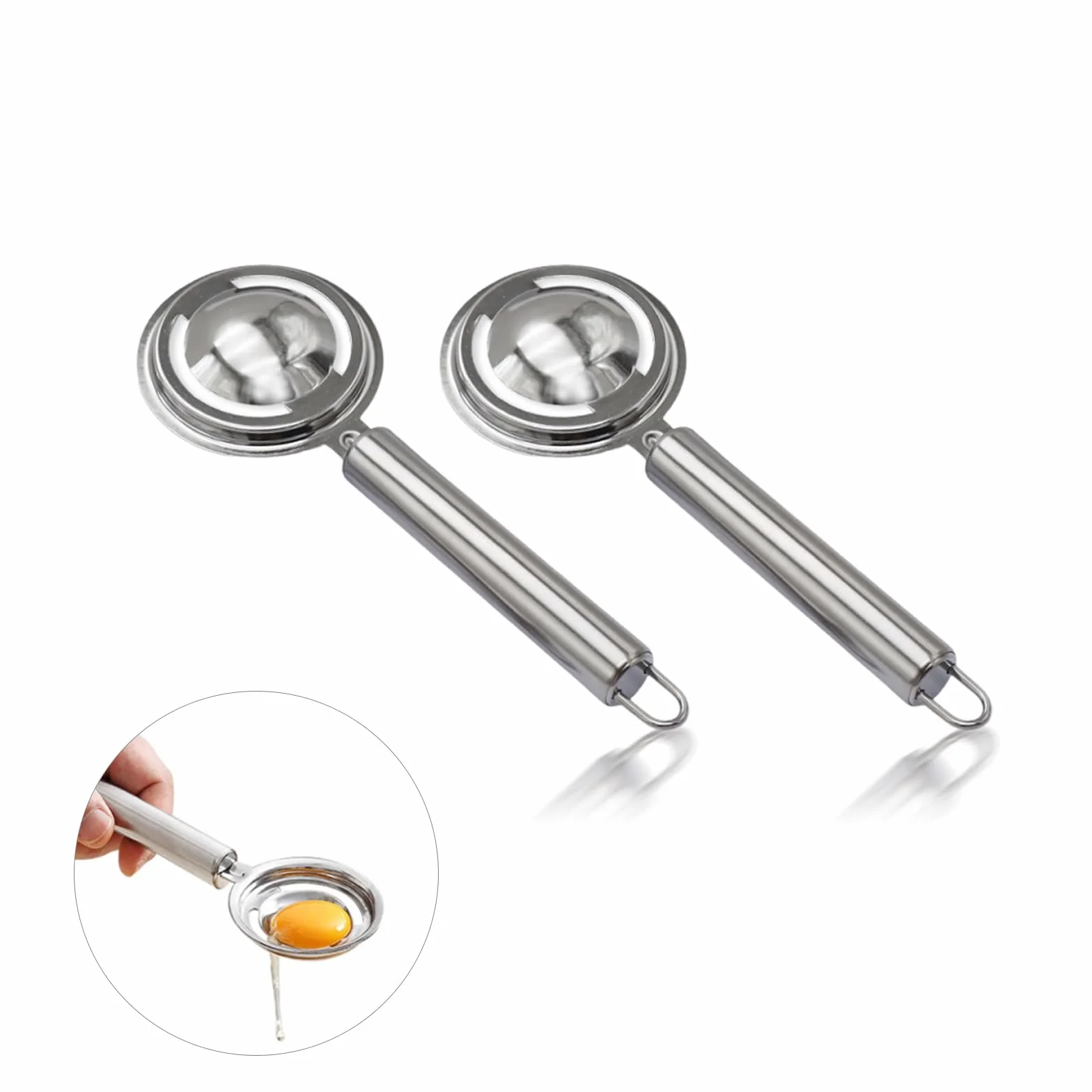Zabawny separator do jajek, 2 sztuki separatorów do jajek, separator do jajek ze stali nierdzewnej, otwieracz do skorupek jajek ze stali nierdzewnej, nakłuwacz do jajek, narzędzie do