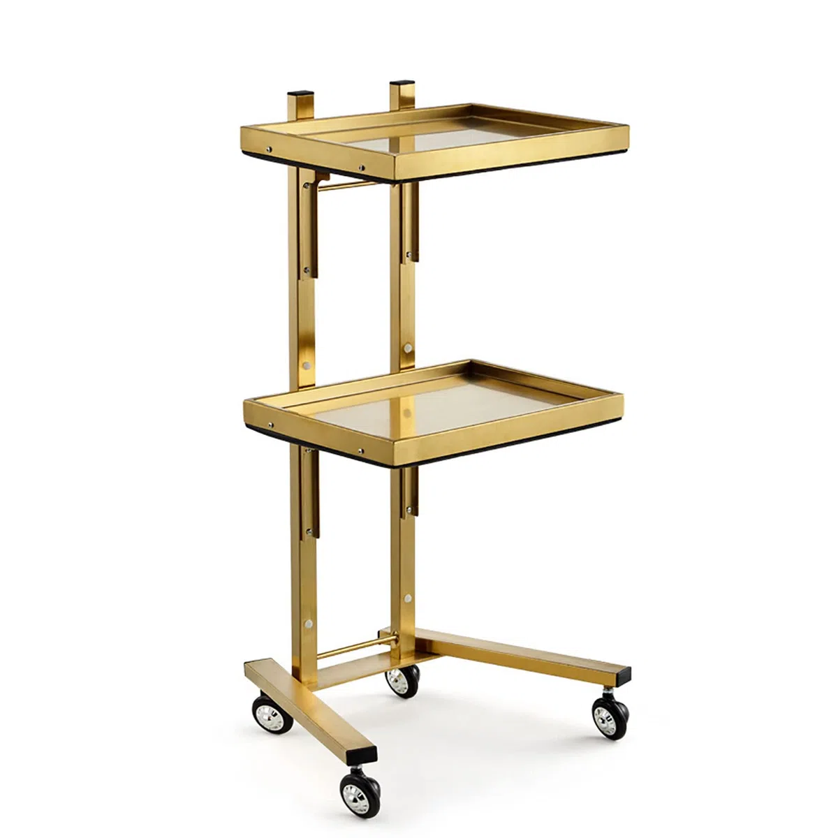 2-poziomowy wózek na kółkach ze stali nierdzewnej z kółkami, wszechstronny wózek użytkowy do kuchni, sypialni, sklepu z tatuażami, solidne rozwiązanie do przechowywania dla łatwej nizacji