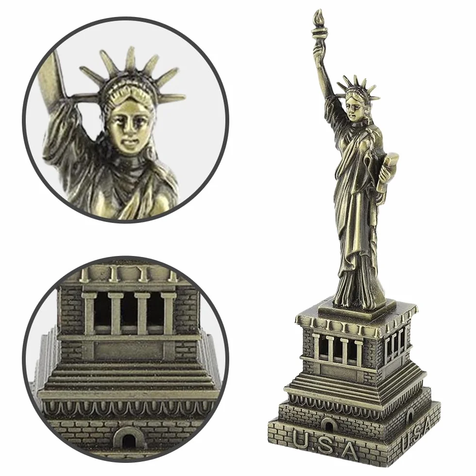 Statua Wolności, Dekoracyjna, Ręcznie Robiona Metalowa Statua Wolności Miedź Amerykańska Figurka Z Nowego Jorku Na Pamiątki Dekoracja Wnętrz Metalowe Prezenty (wys.: 15 Cm)