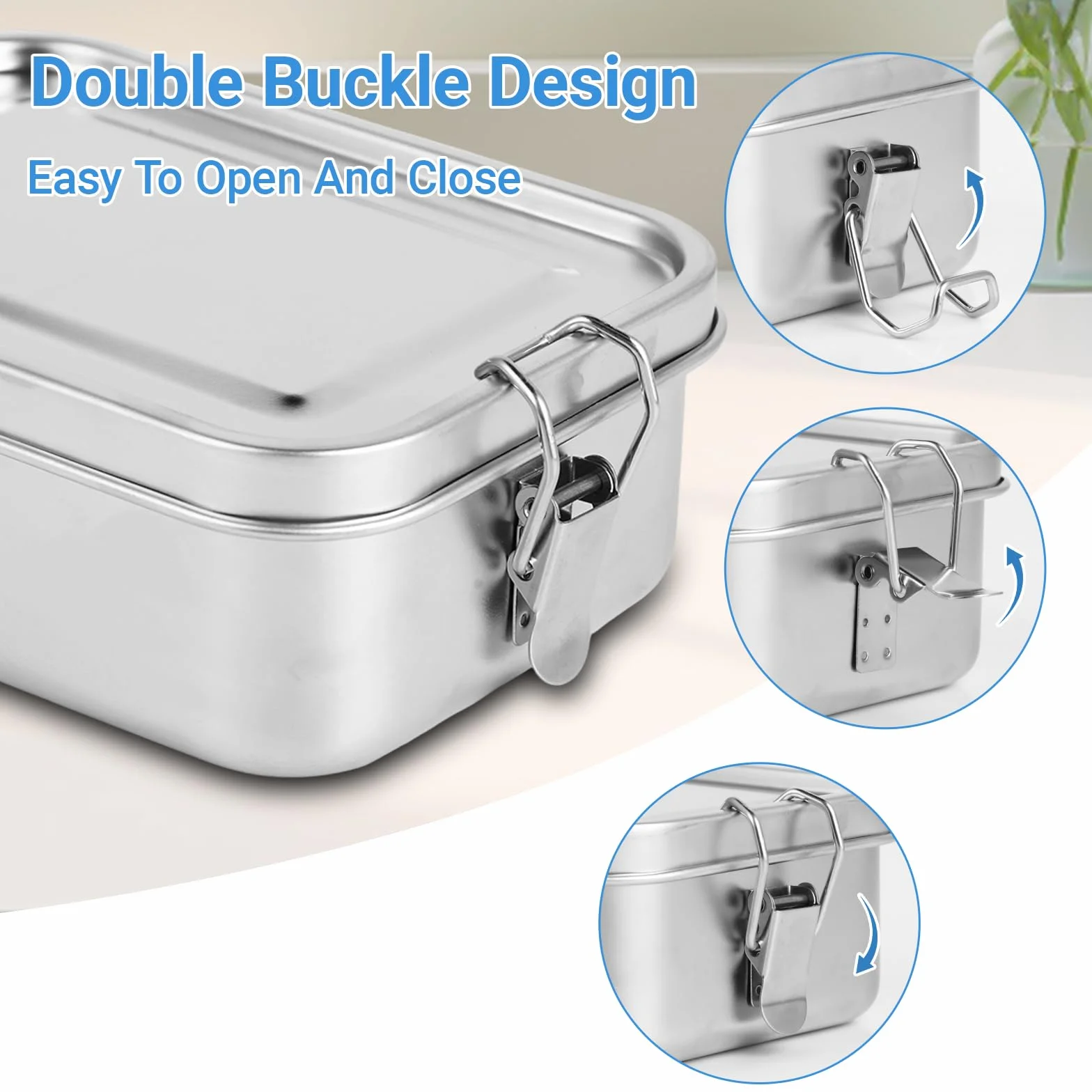 Pojemnik obiadowy ze stali nierdzewnej (850 ml) – szczelna lunchbox z przegródką dla dzieci/szkoły/pracy/pikniku