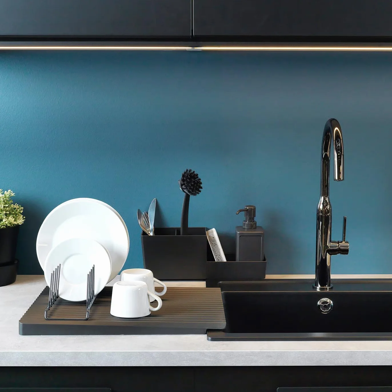 IKEA RINNIG Szczotka do naczyń, ciemnoszara, zestaw 3 szt