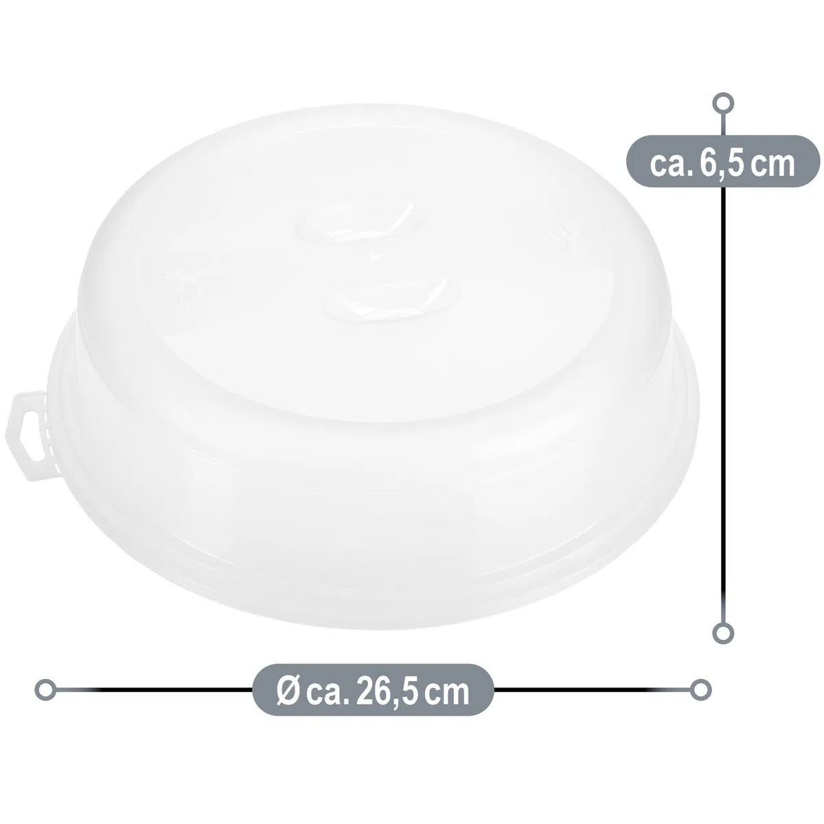 COM-FOUR 3x Plastikowa osłona kuchenki mikrofalowej - Przezroczysta osłona mikrofalowa - Pokrywa mikrofalowa Ø 26,5 cm (03 sztuki - przezroczysta)