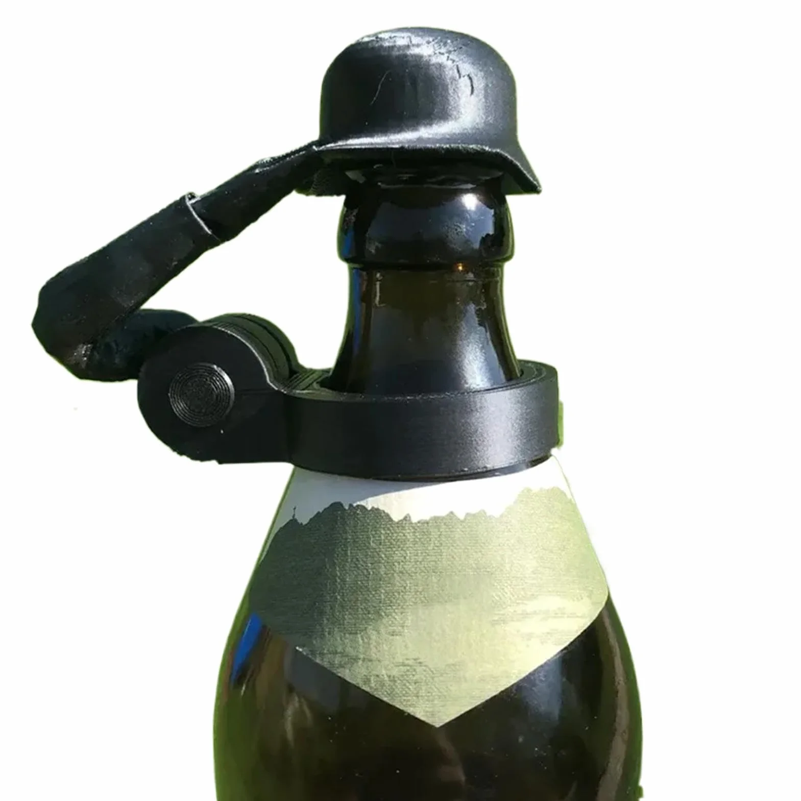 Soldier Salute Bottle Hełm, Nowość wielokrotnego użytku Dekoracyjna Pyłoszczelna Czapka Ochronna, Nowość Dekoracyjne Czapki Na Butelki Piwa Do BBQ Imprezowego Baru, Weterani Aktywni Żołnierze