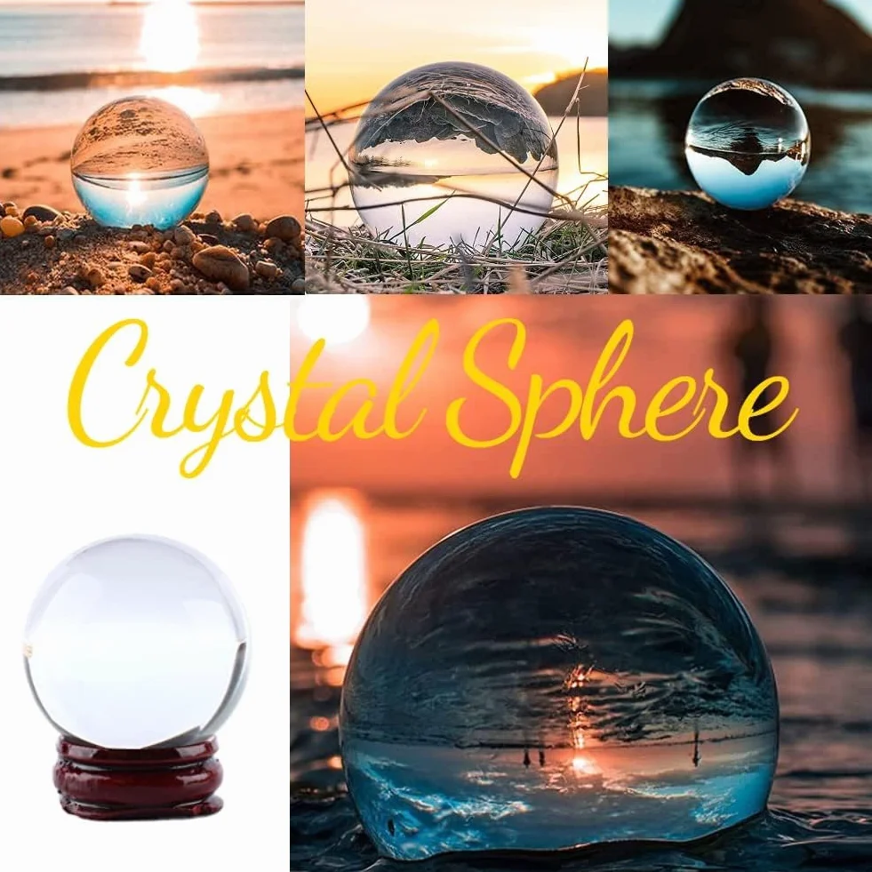 Clear Crystal Ball 40mm / 1.6"Asiatische seltene natürliche Quarz Clear Magic Crystal Ball Kugel mit Standfuß, transparent
