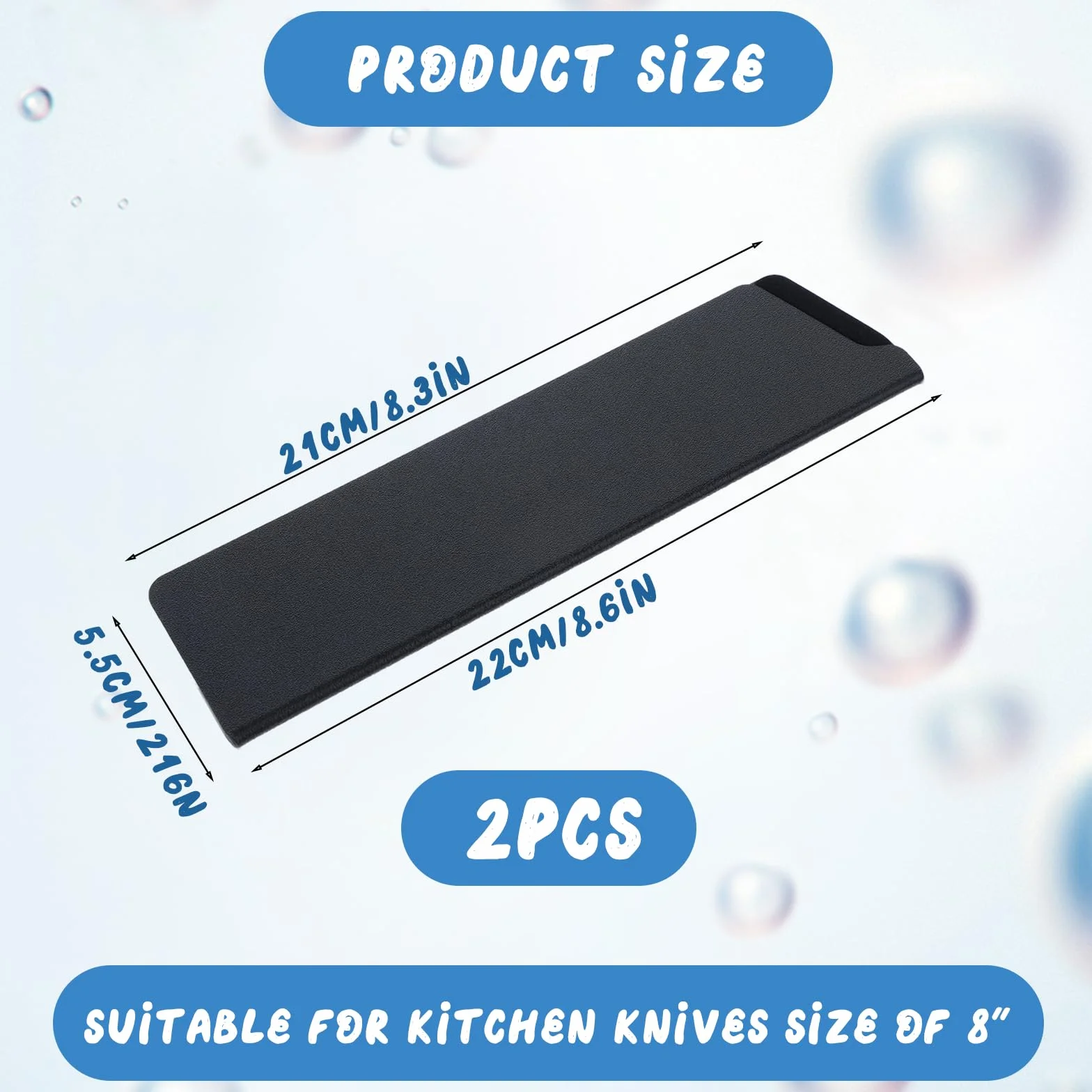 TIESOME Knives osłona na noże, 22 x 5,5 cm, pokrowiec ochronny na nóż szefa kuchni, tworzywo ABS z filcową podszewką wewnętrzną, kieszeń na noże szefa kuchni, kolor czarny