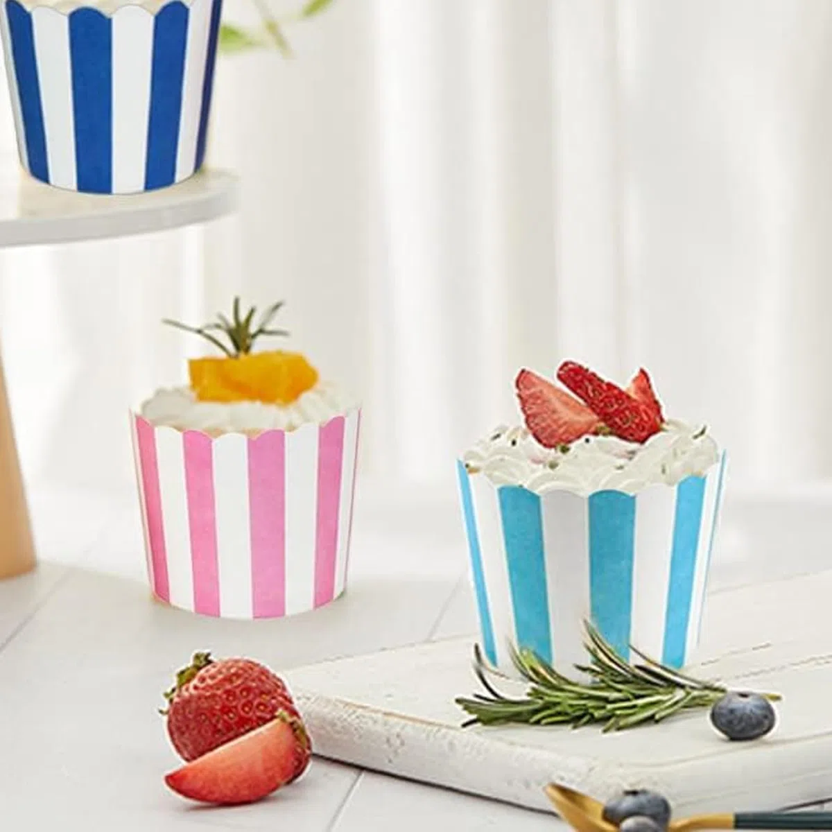 Foremki do muffinek, 100 sztuk, foremki do babeczek, babeczek, babeczek, babeczek, babeczek, słodyczy, pojemników w kolorze różowym i niebieskim