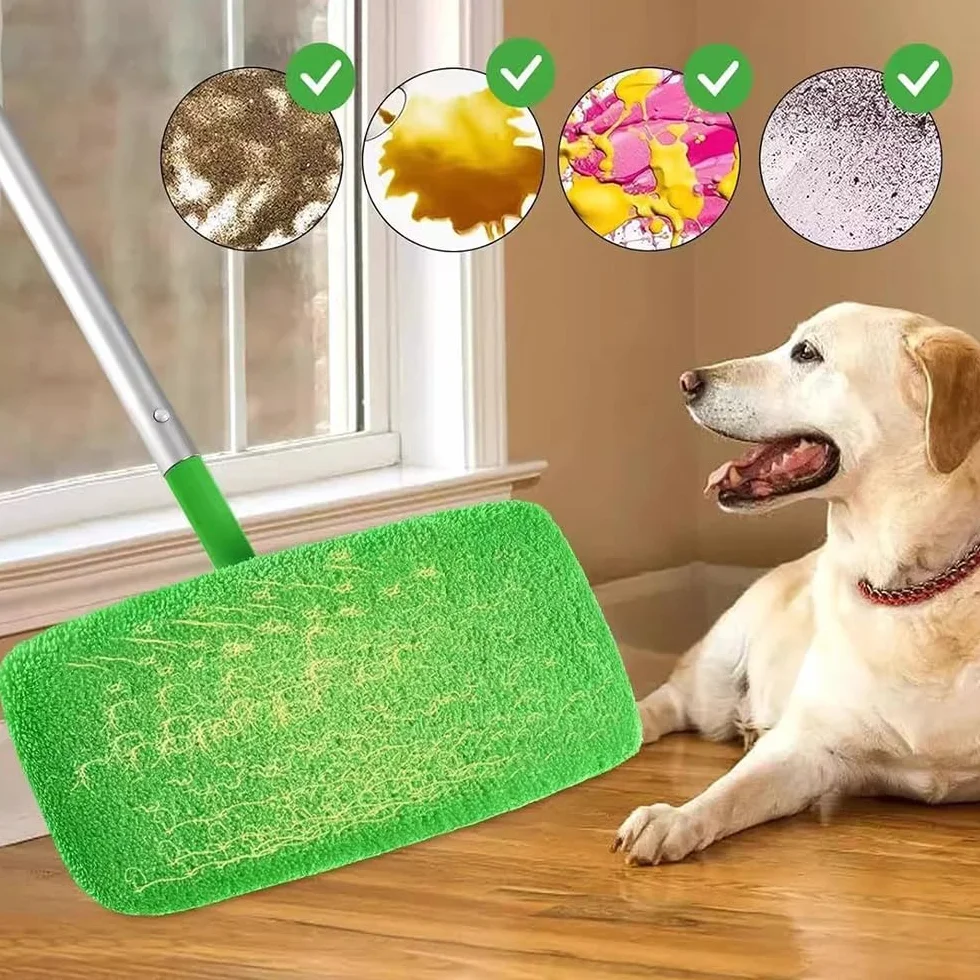 4 ściereczki wielokrotnego użytku do mopa Swiffer, suche ściereczki podłogowe do mopa Swiffer Sweeper, wilgotne i suche, uniwersalne ściereczki podłogowe do czyszczenia powierzchni, podłóg