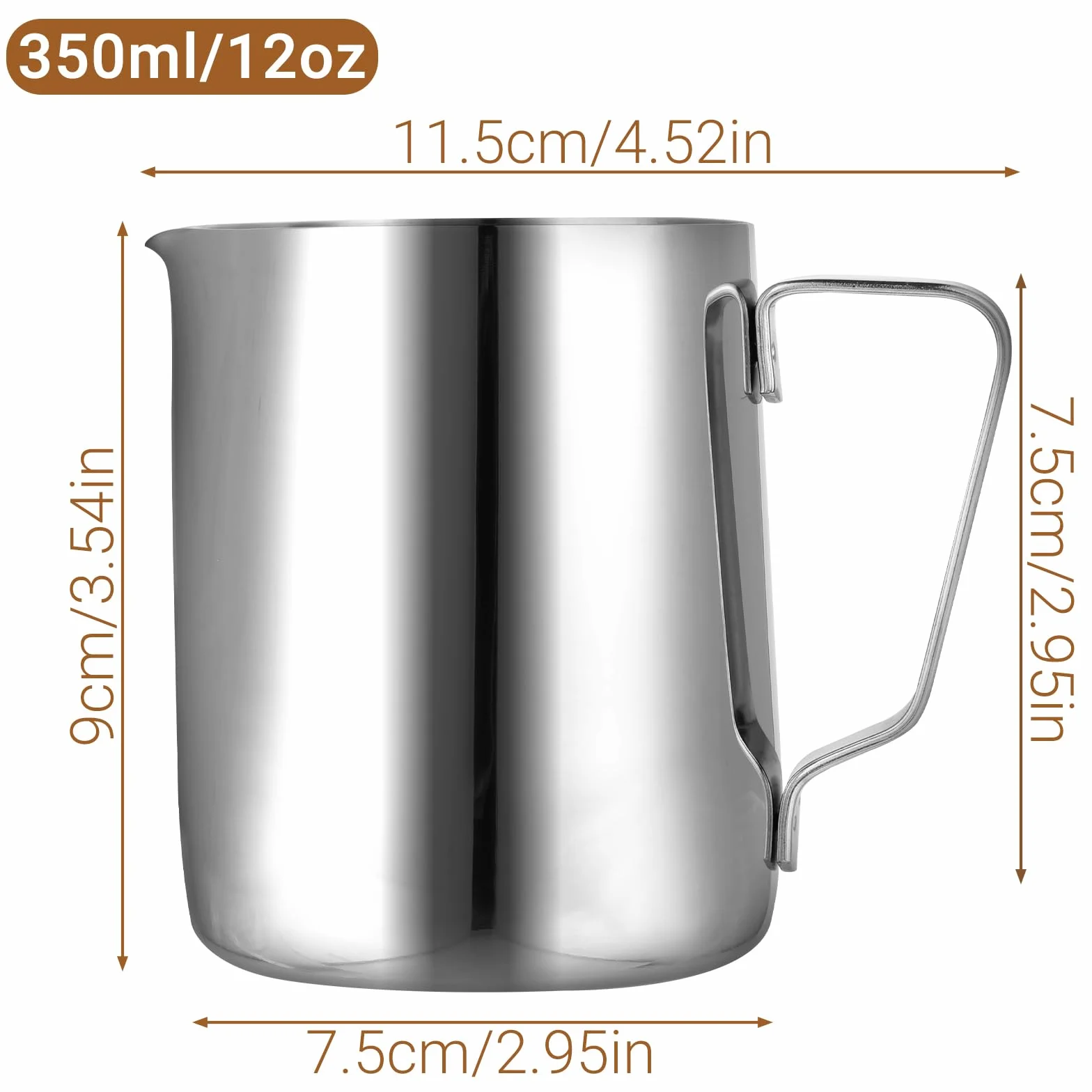 Dzbanek do spieniania mleka 350 ml z długopisem Latte Art, dzbanek na mleko ze stali nierdzewnej do ekspresu do kawy i baristy, zestaw dzbanków na mleko do latte art, cappuccino, do użytku