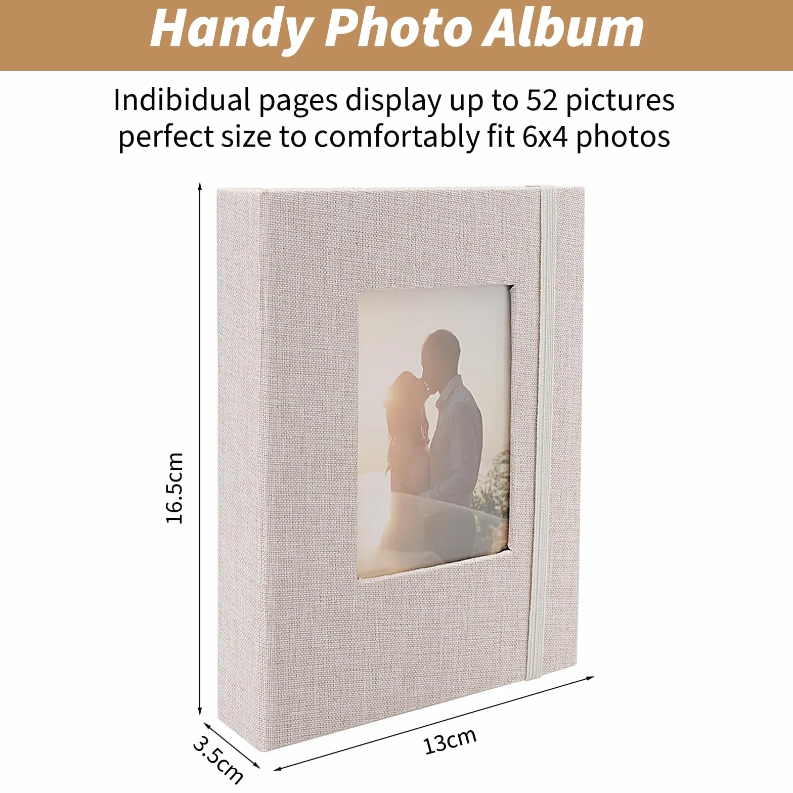 Album do zdjęć, mały album na zdjęcia 10x15, album z wkładkami na 100 zdjęć, odpowiedni do przechowywania dzieł sztuki lub kart pocztowych (XL)