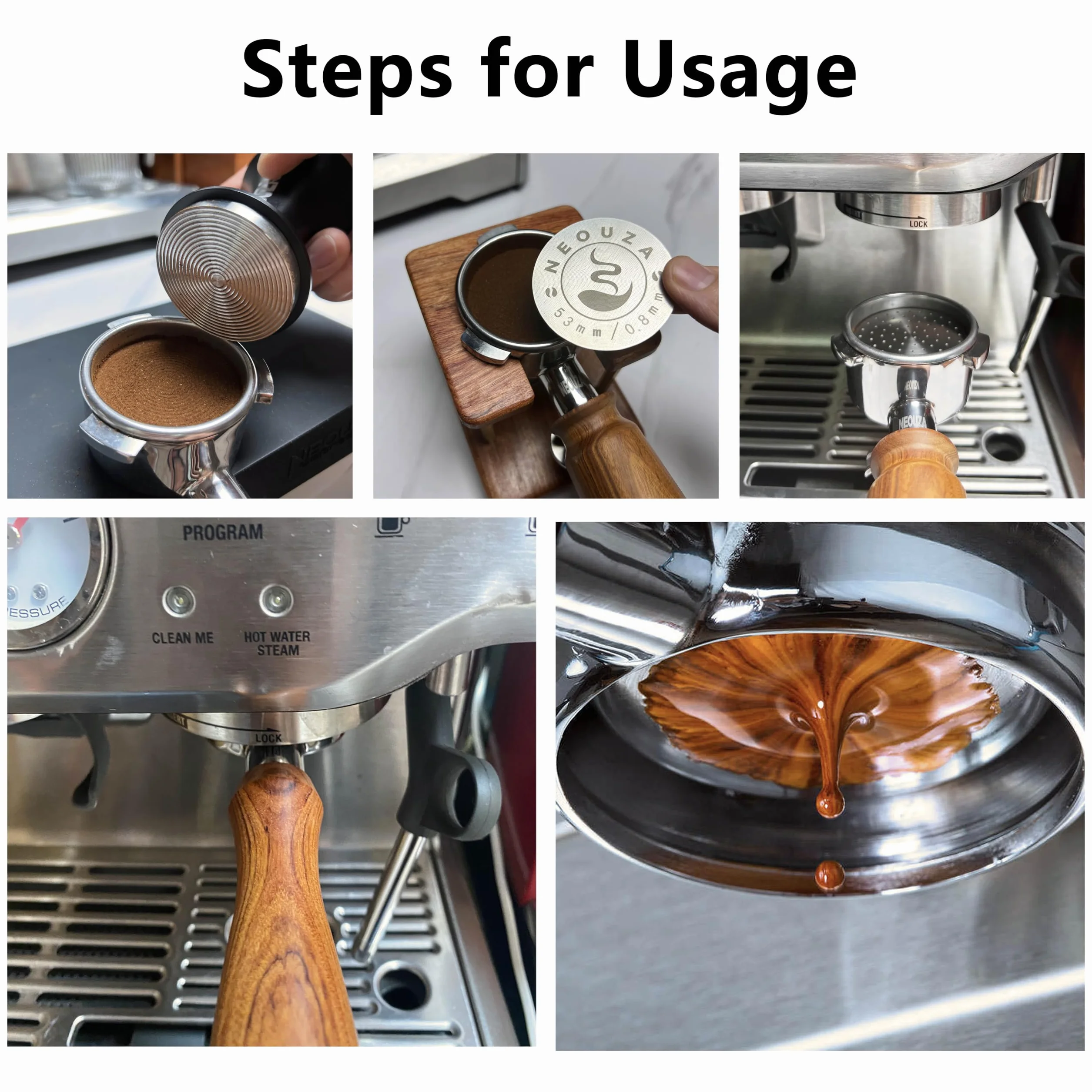 NEOUZA V3 Espresso 51mm sito do tłoczonych kulek 0,8 mm grubości, filtr siatkowy ze stali nierdzewnej do kosza portafilter do kawy barista