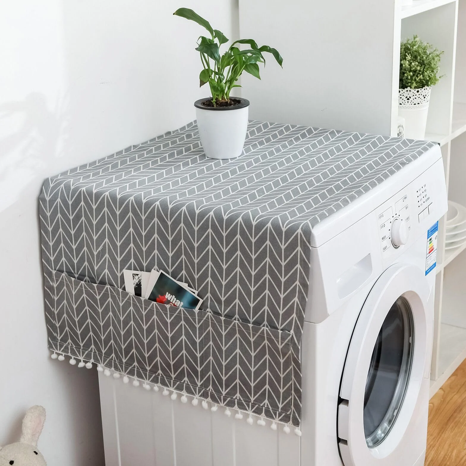 Ochrona przed kurzem na lodówkę, ochrona przed kurzem na pralkę, 55x130cm ochrona przed kurzem na lodówkę, wielofunkcyjna ochrona przed kurzem na pralkę, ochrona przed kurzem na lodówkę z torbą do
