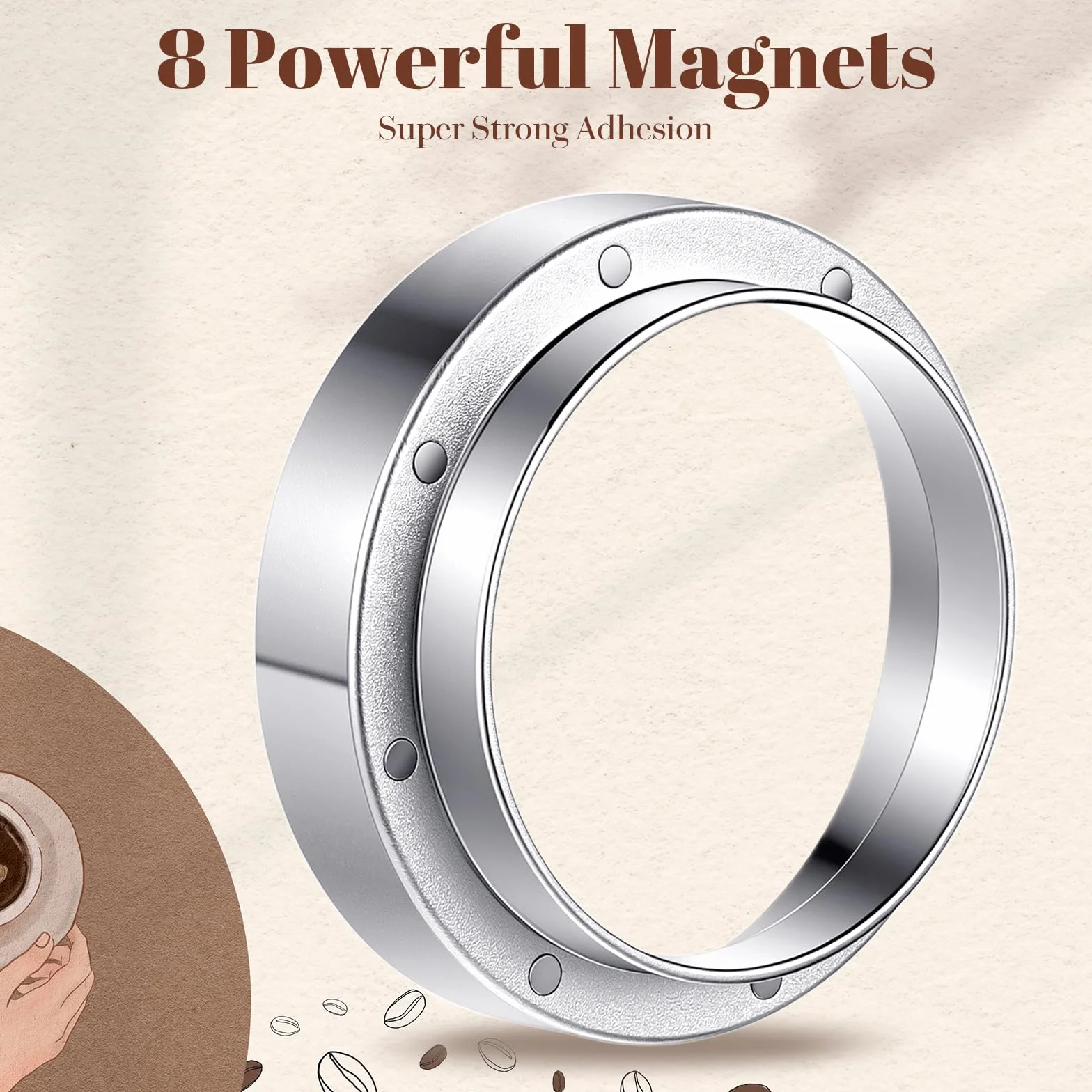 Pierścień dozujący do kawy 51mm, magnetyczny lejek do sitka kawowego, ze stopu aluminium, akcesoria do sitka kawowego, lejek dozujący do espresso, lejek do napełniania, miska do parzenia