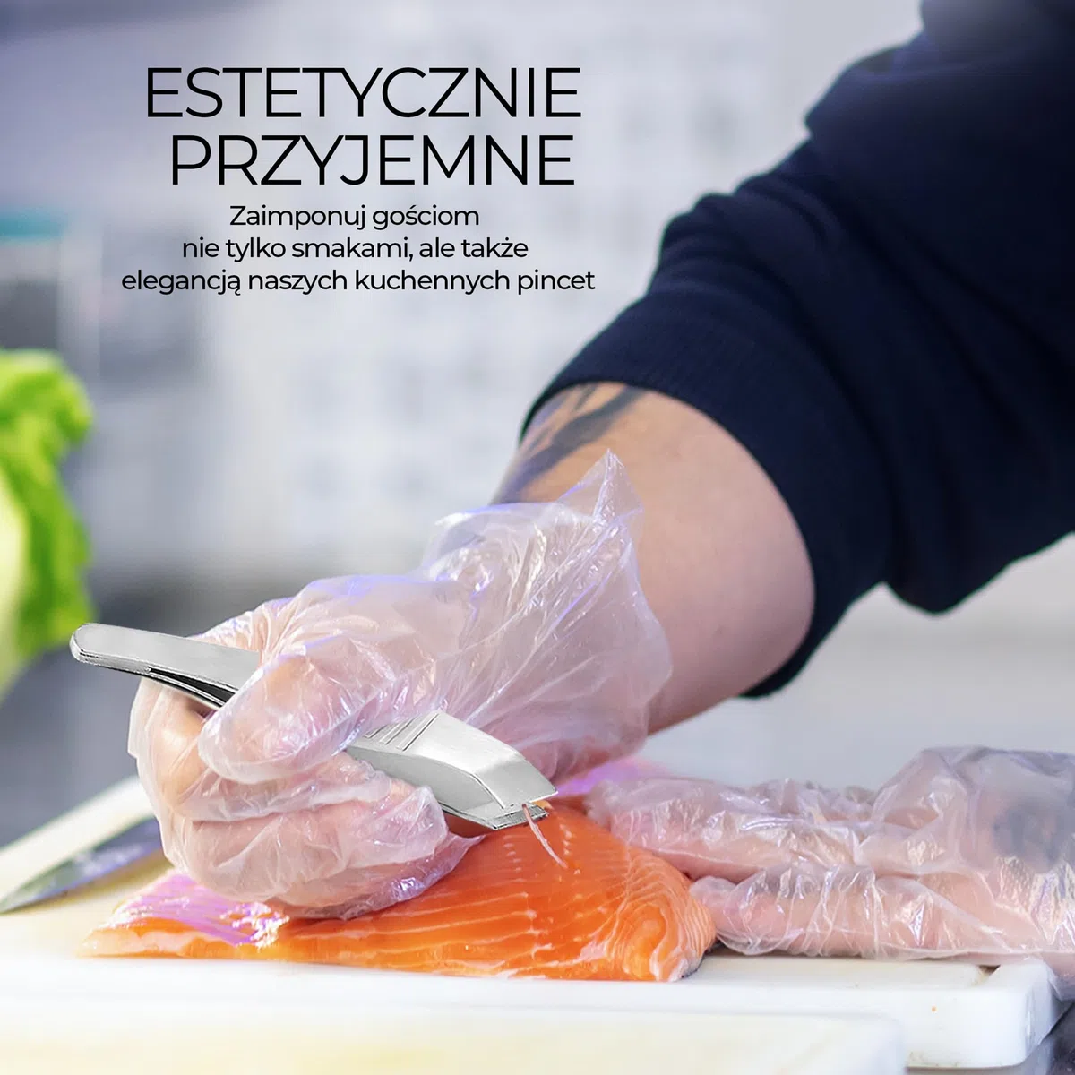 Profesjonalna Stalowa Pęseta Kucharska do Szynki i Ryb Z Pęsetą do Serwowania Pęsetą do Mięsa Pęsetą do ości Kuchenną Pęsetą Idealna do Szynki Serrano i Iberyjskiej 13 cm