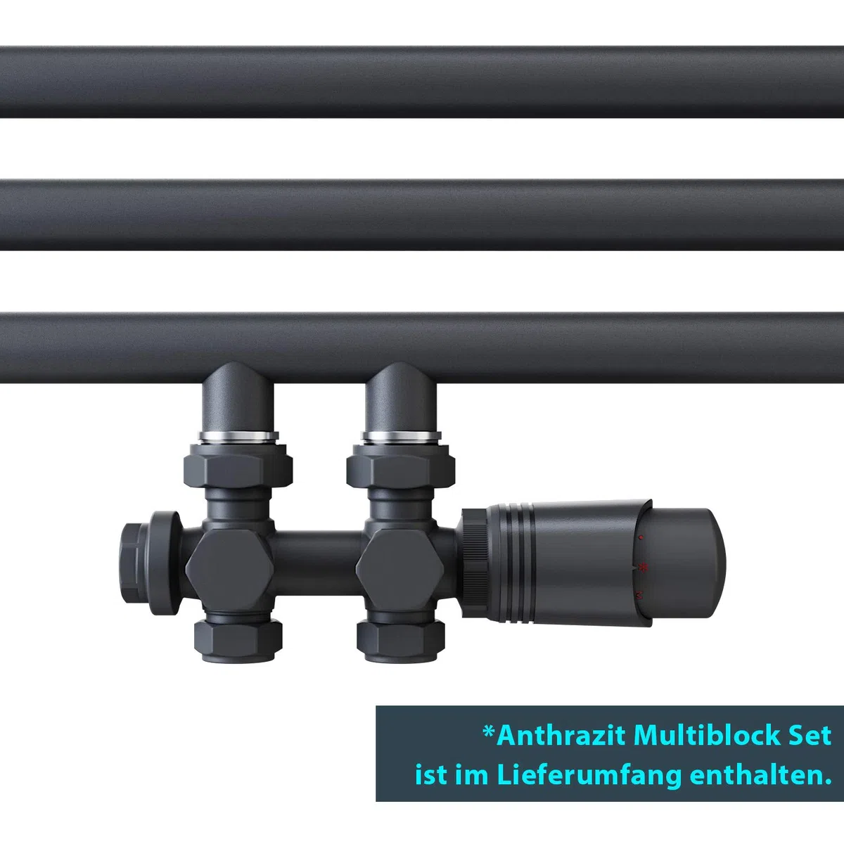 ELEGANT Grzejnik łazienkowy 1000 x 500 mm antracyt z antracytem multiblok termostat grzejnik na ręczniki suszarka do rąk podgrzewacz na ręczniki
