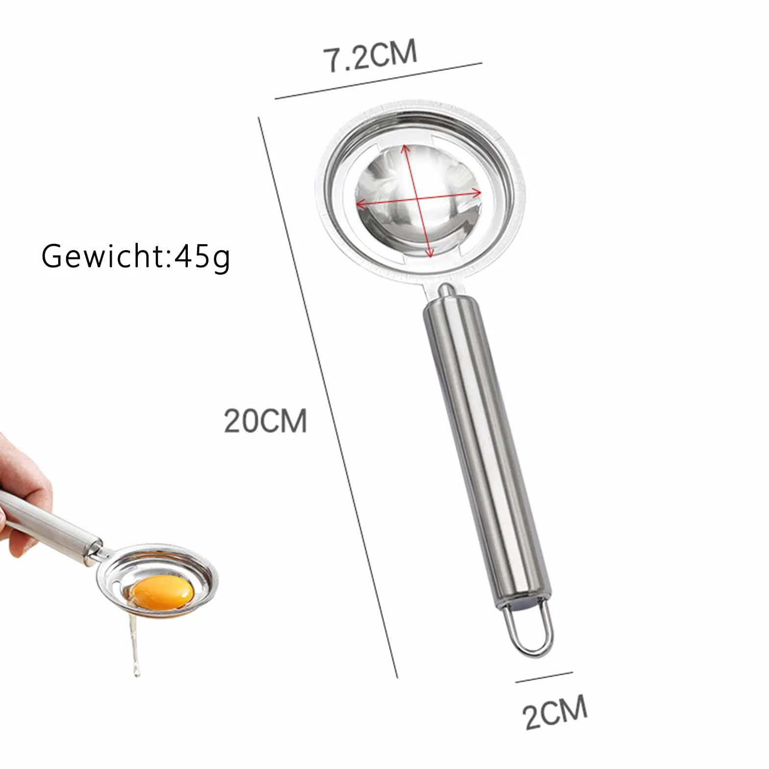 Zabawny separator do jajek, 2 sztuki separatorów do jajek, separator do jajek ze stali nierdzewnej, otwieracz do skorupek jajek ze stali nierdzewnej, nakłuwacz do jajek, narzędzie do