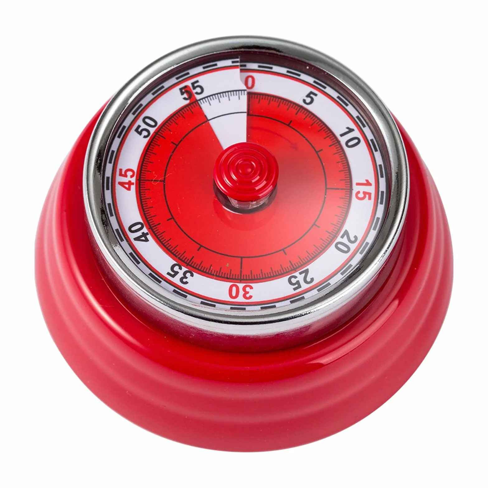 Zegar kuchenny, mechaniczny timer, minutnik do jajek, magnetyczny budzik, analogowy, dla dzieci (czerwony)