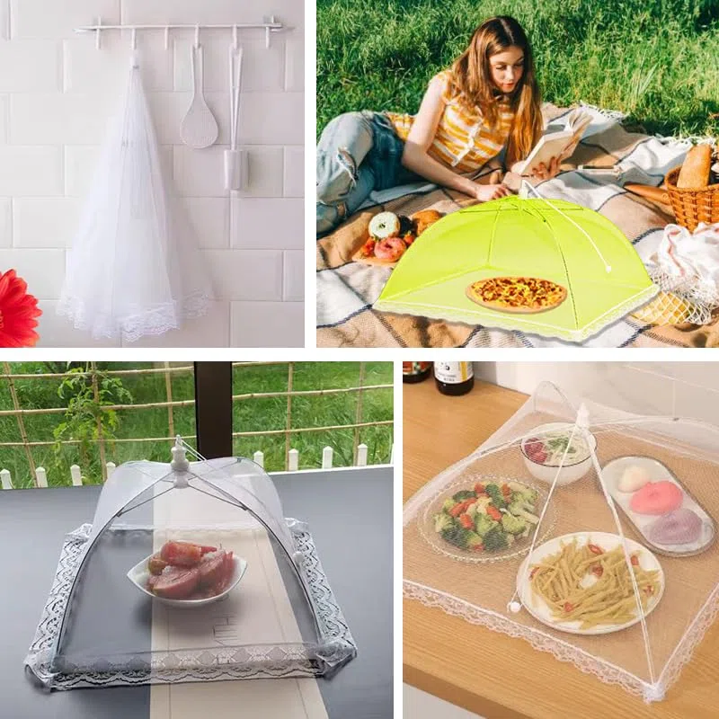 YUDAWN Osłona na muchy, 6 sztuk, składana osłona na ciasto, osłona na muszki owocówkowe, osłona na muchy, parasol do jedzenia, owoców, grilla (30 cm)