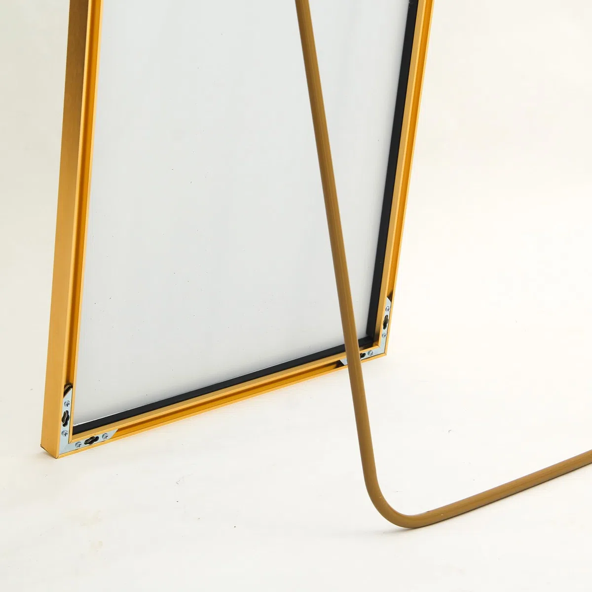 KeepGoon Klasyczne lustro stojące, 162 x 53 W, duże lustro na całe ciało, aluminiowa rama, prostokątne lustro kosmetyczne, idealne do salonu, sypialni, garderoby (złote)