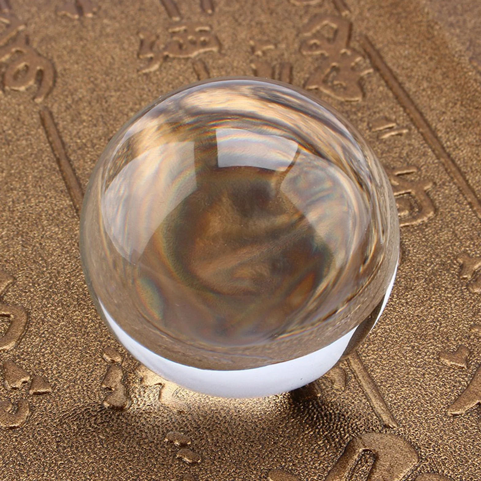 Clear Crystal Ball 40mm / 1.6"Asiatische seltene natürliche Quarz Clear Magic Crystal Ball Kugel mit Standfuß, transparent
